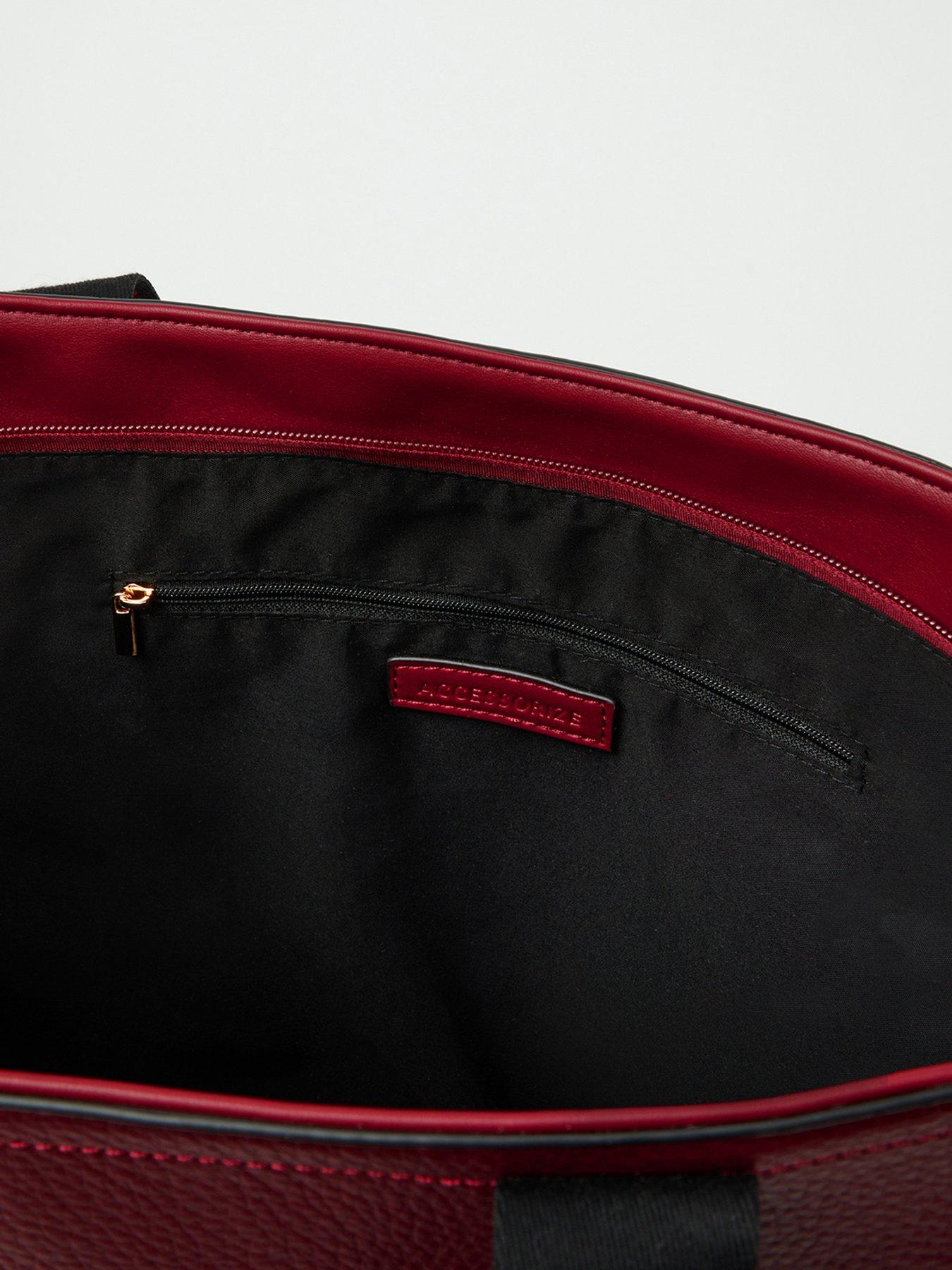 Image 5 of 5 of Accessorize Webbing Strap Tote Bag - Red