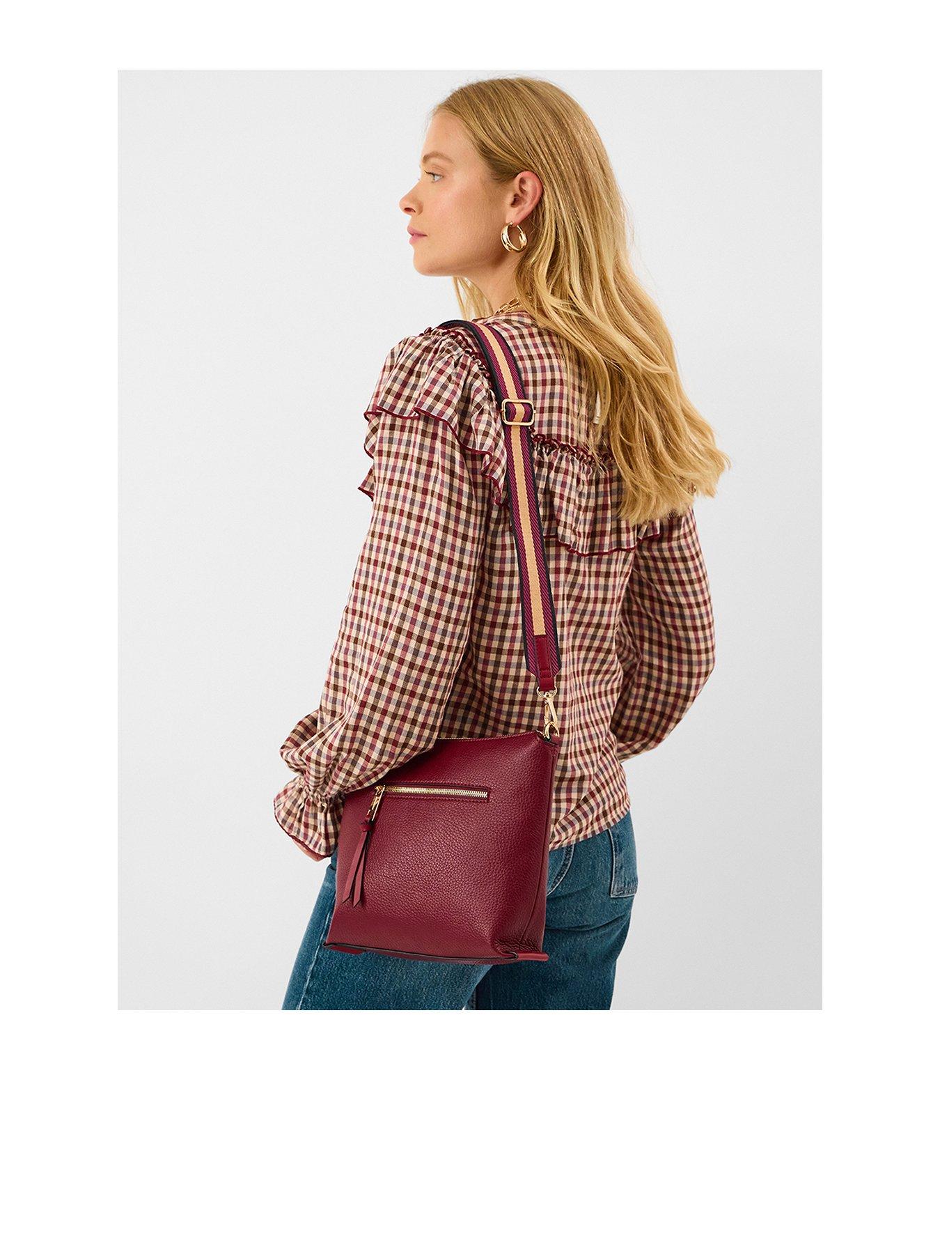 Accessorize Webbing Strap Messenger Crossbody Bag - Red
