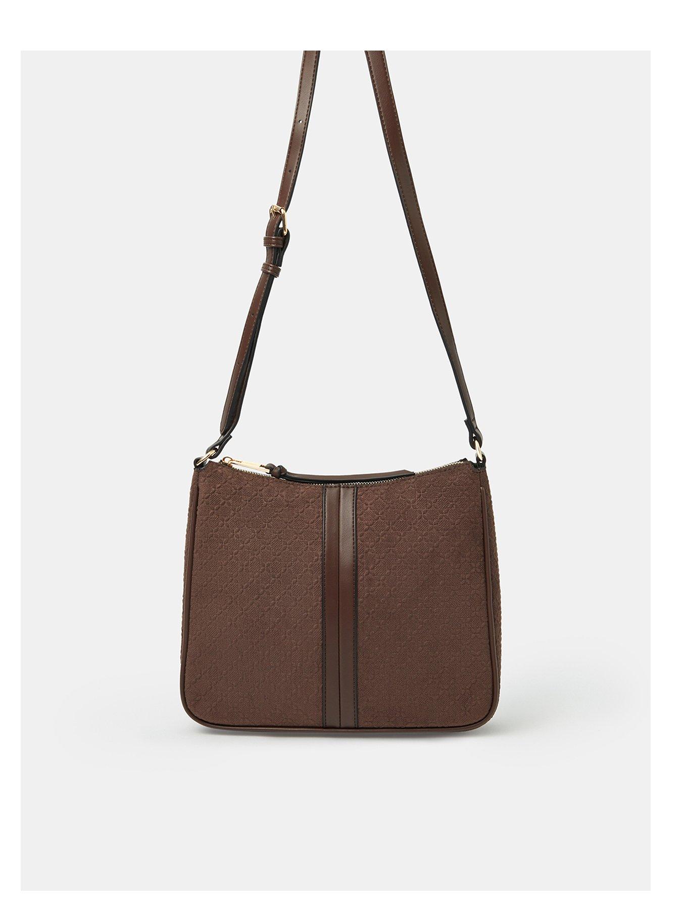 Image 1 of 5 of Accessorize Suedette Embossed Crossbody Bag