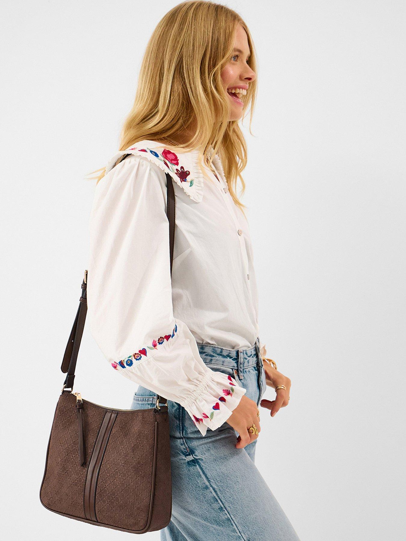 Image 2 of 5 of Accessorize Suedette Embossed Crossbody Bag