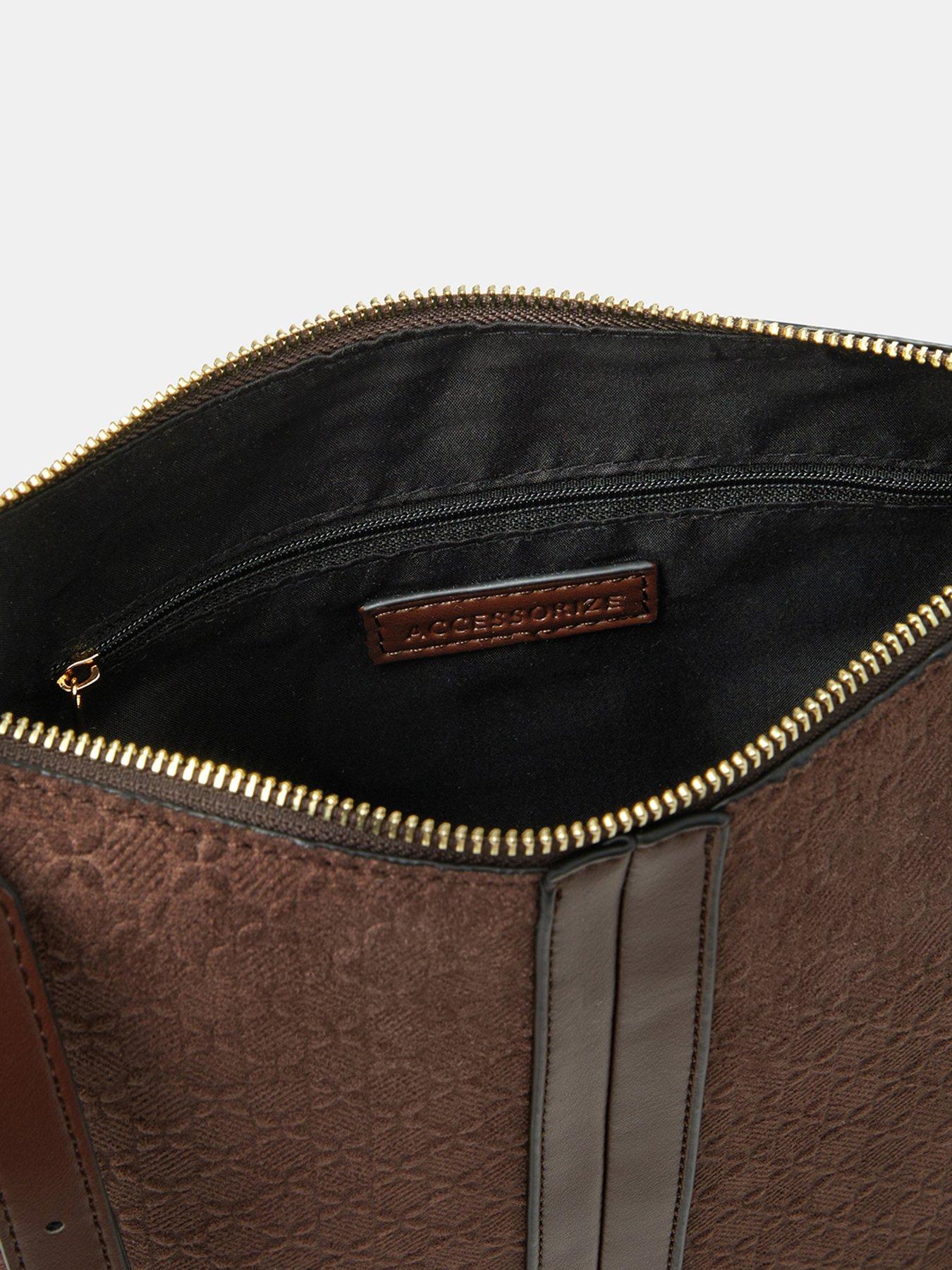 Image 5 of 5 of Accessorize Suedette Embossed Crossbody Bag