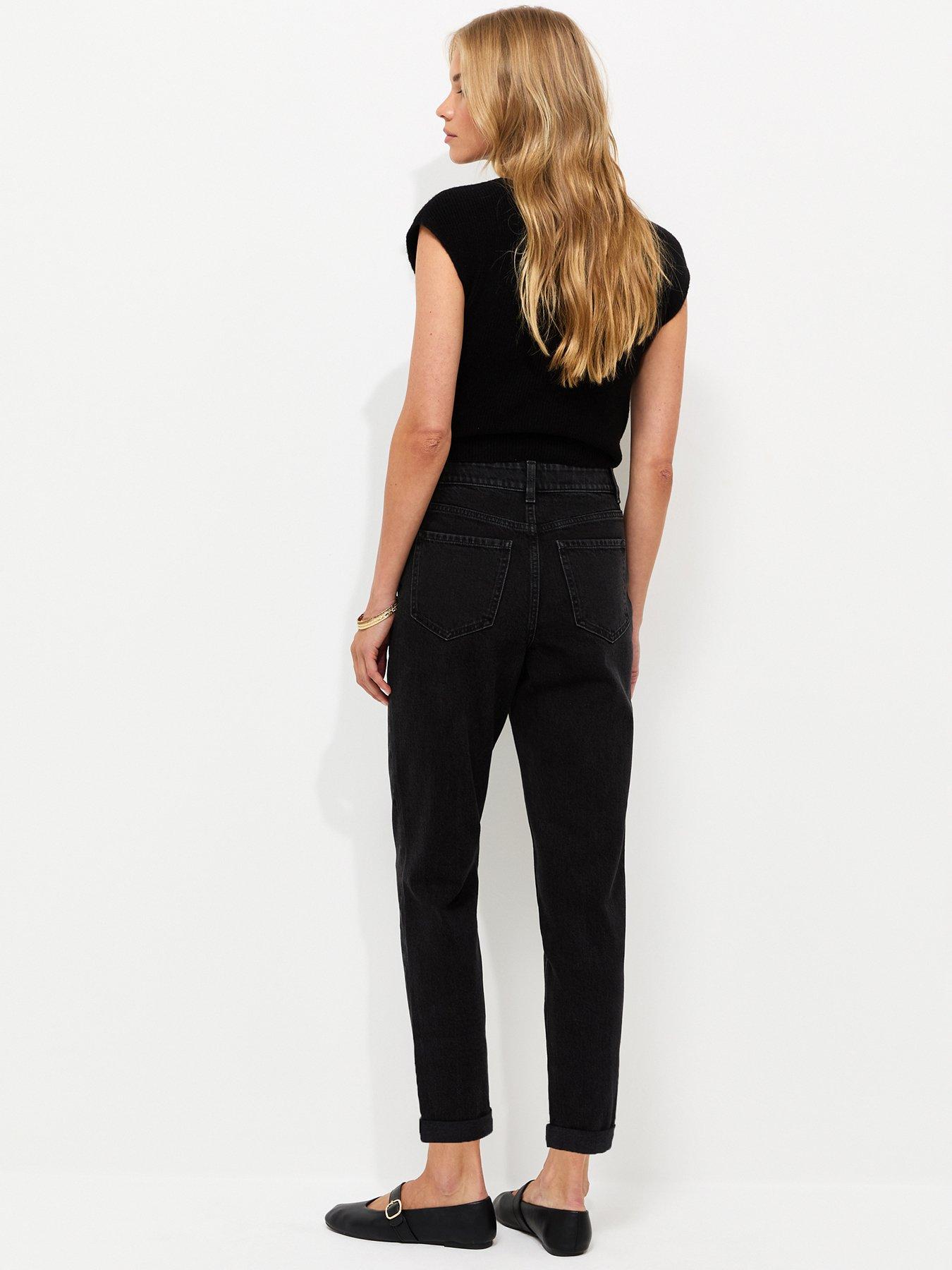 Image 2 of 6 of New Look Womens Tori High Rise Stretch Mom Jeans - Black