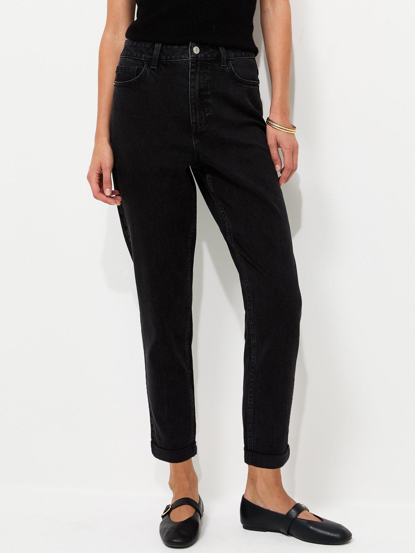 Image 4 of 6 of New Look Womens Tori High Rise Stretch Mom Jeans - Black