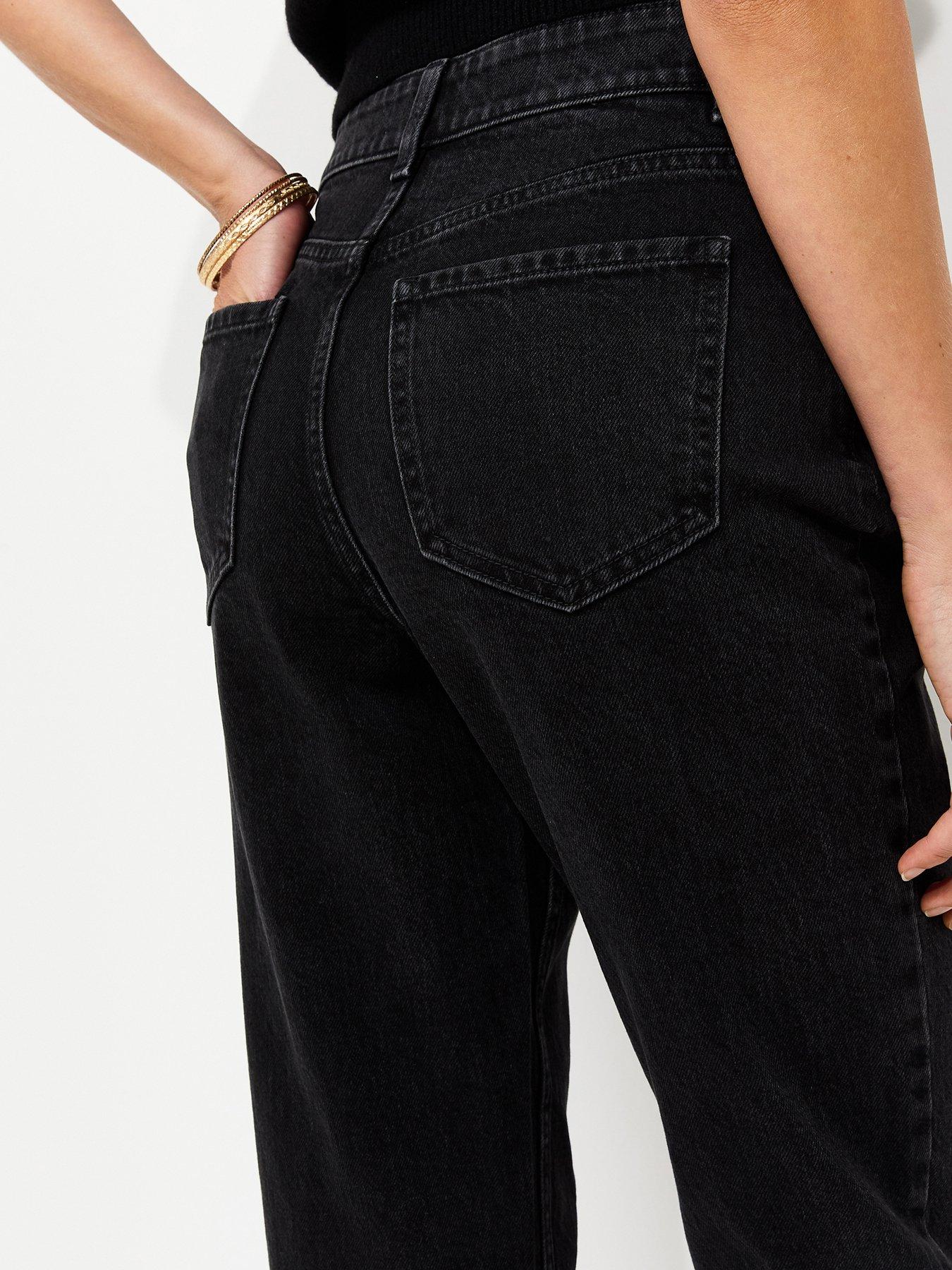 Image 5 of 6 of New Look Womens Tori High Rise Stretch Mom Jeans - Black
