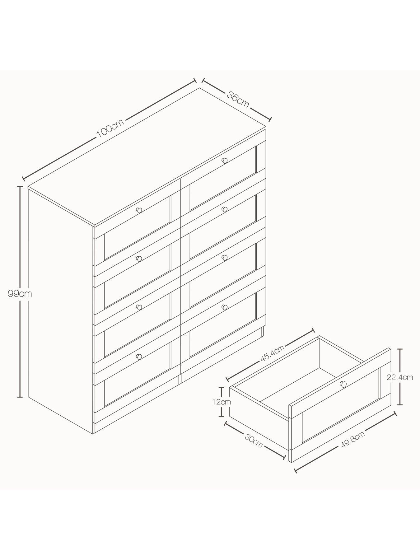Image 6 of 7 of Vida Designs Altino 8 Drawer Double Chest