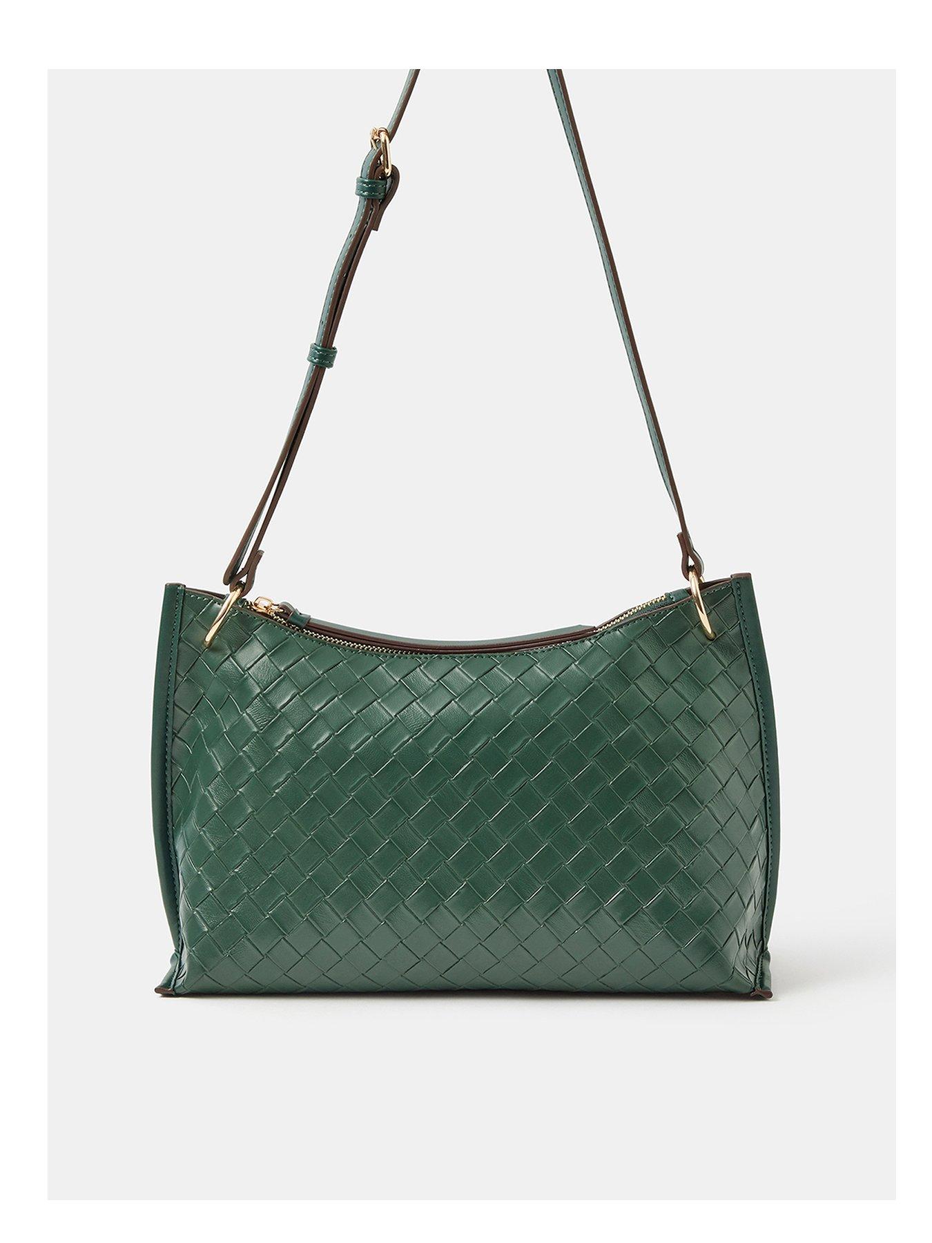 Accessorize Woven Crossbody Bag - Green