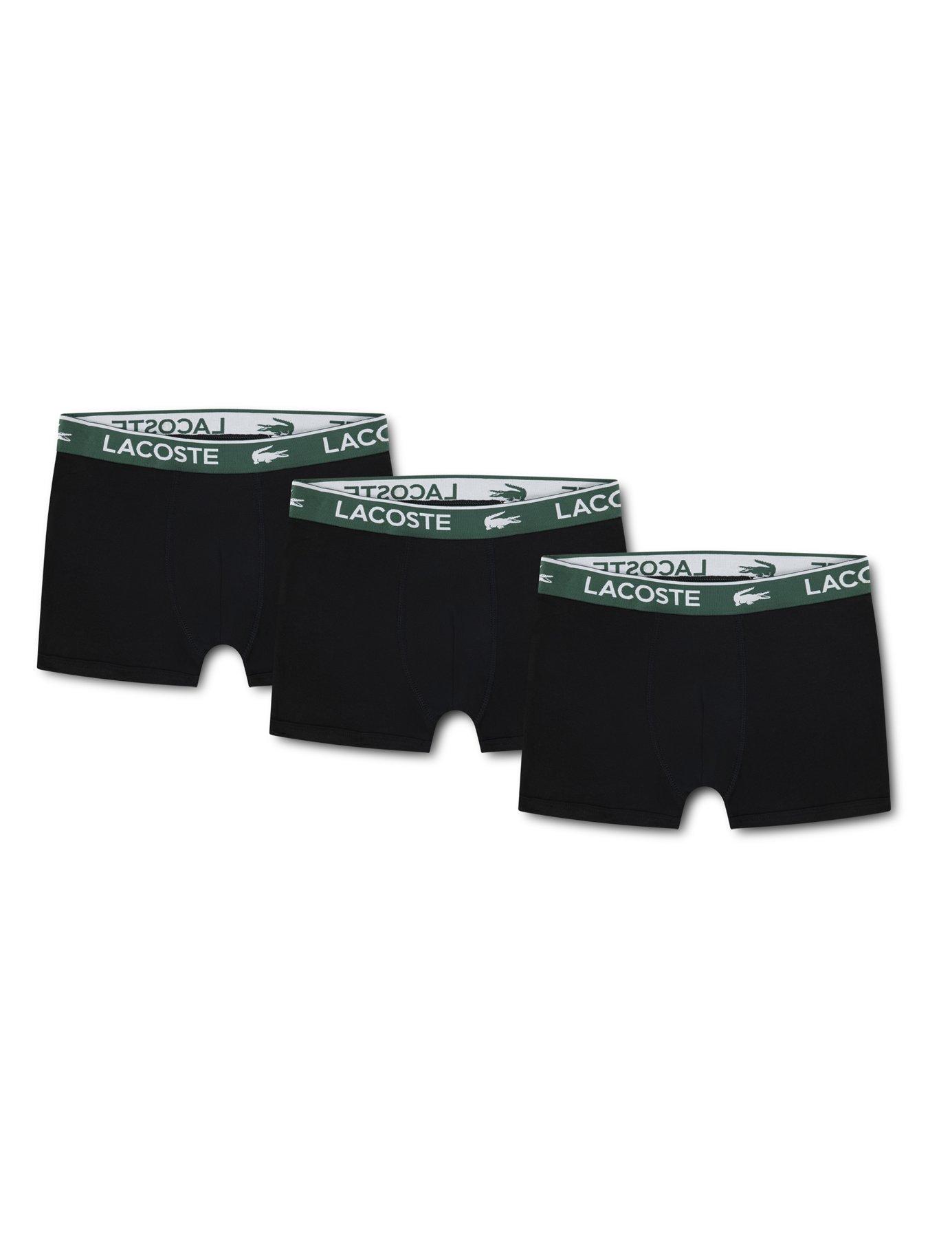 Image 1 of 3 of Lacoste Boys 3 Pack Boxer Briefs - Black