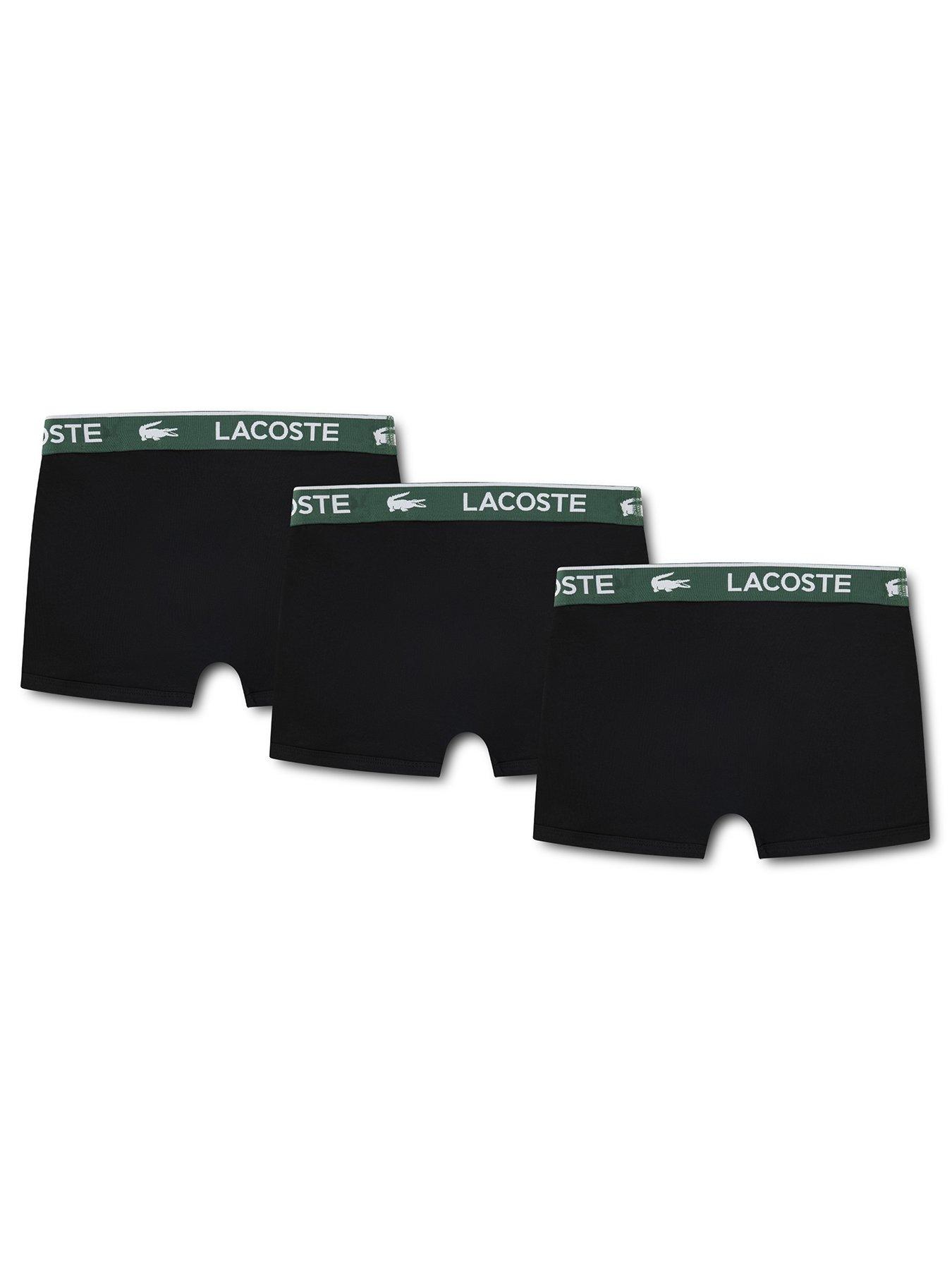 Image 2 of 3 of Lacoste Boys 3 Pack Boxer Briefs - Black