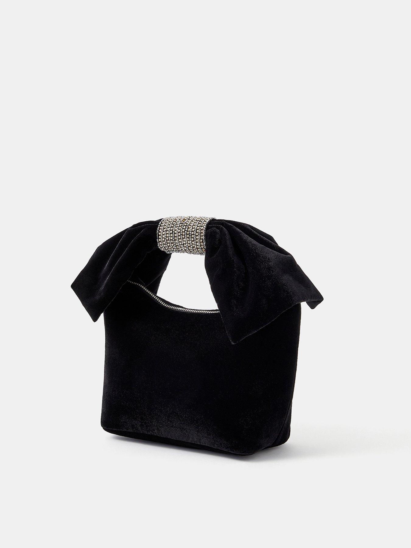 Image 2 of 4 of Accessorize Velvet Bow Handheld Bag