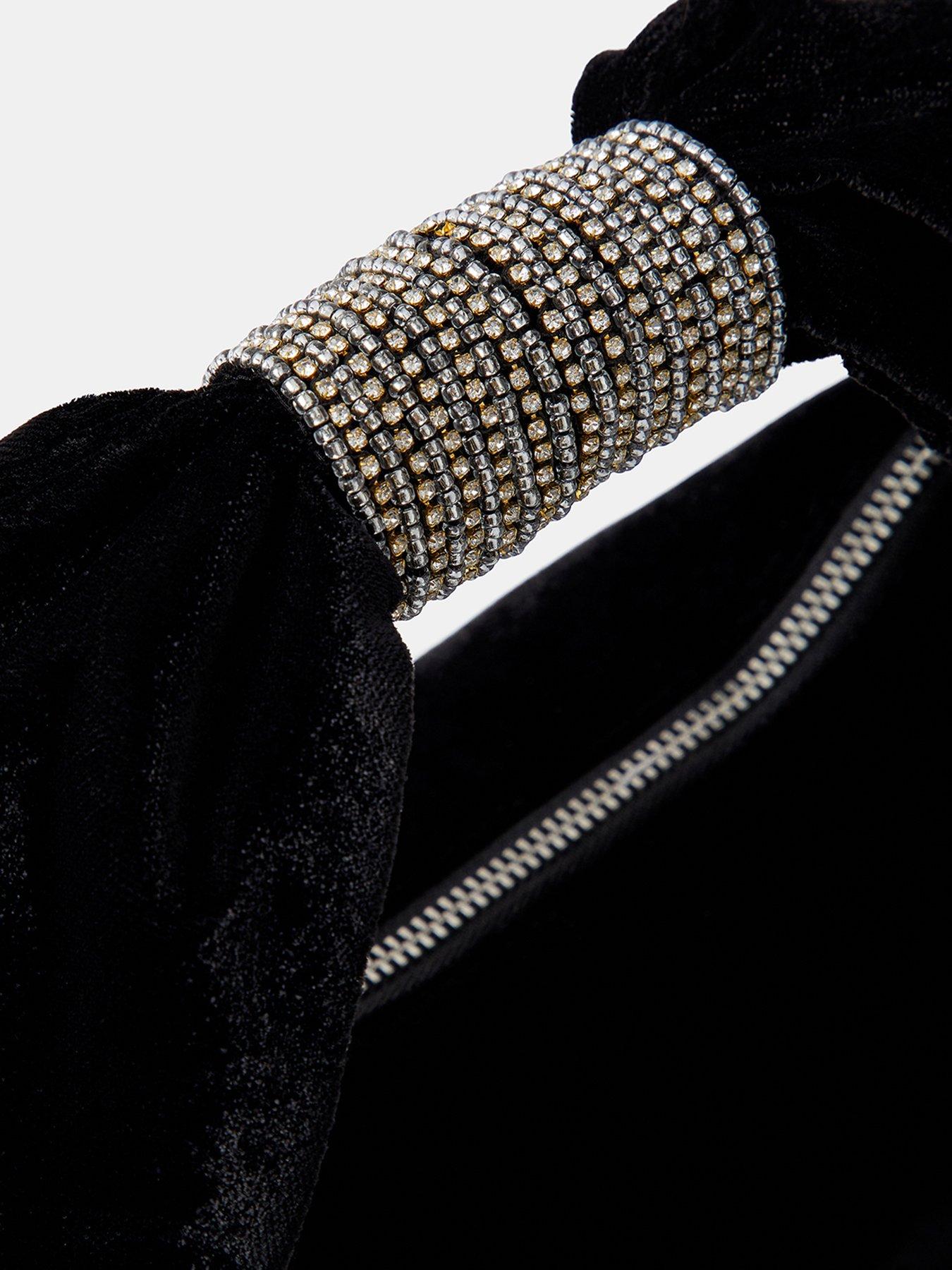 Image 3 of 4 of Accessorize Velvet Bow Handheld Bag