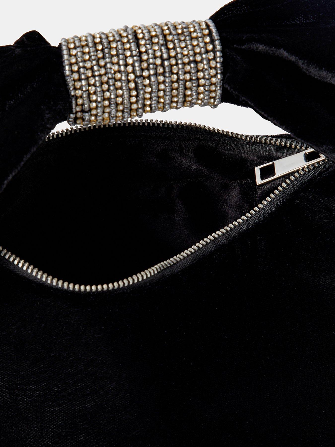 Image 4 of 4 of Accessorize Velvet Bow Handheld Bag