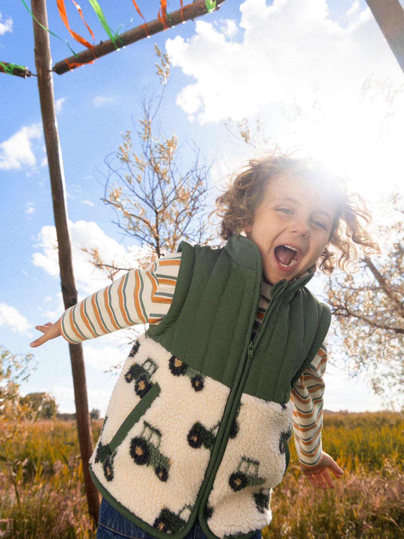 Image 7 of 7 of JoJo Maman Bebe Toddler Boys 2-in-1 Tractor Teddy Borg Fleece Jacket - Khaki