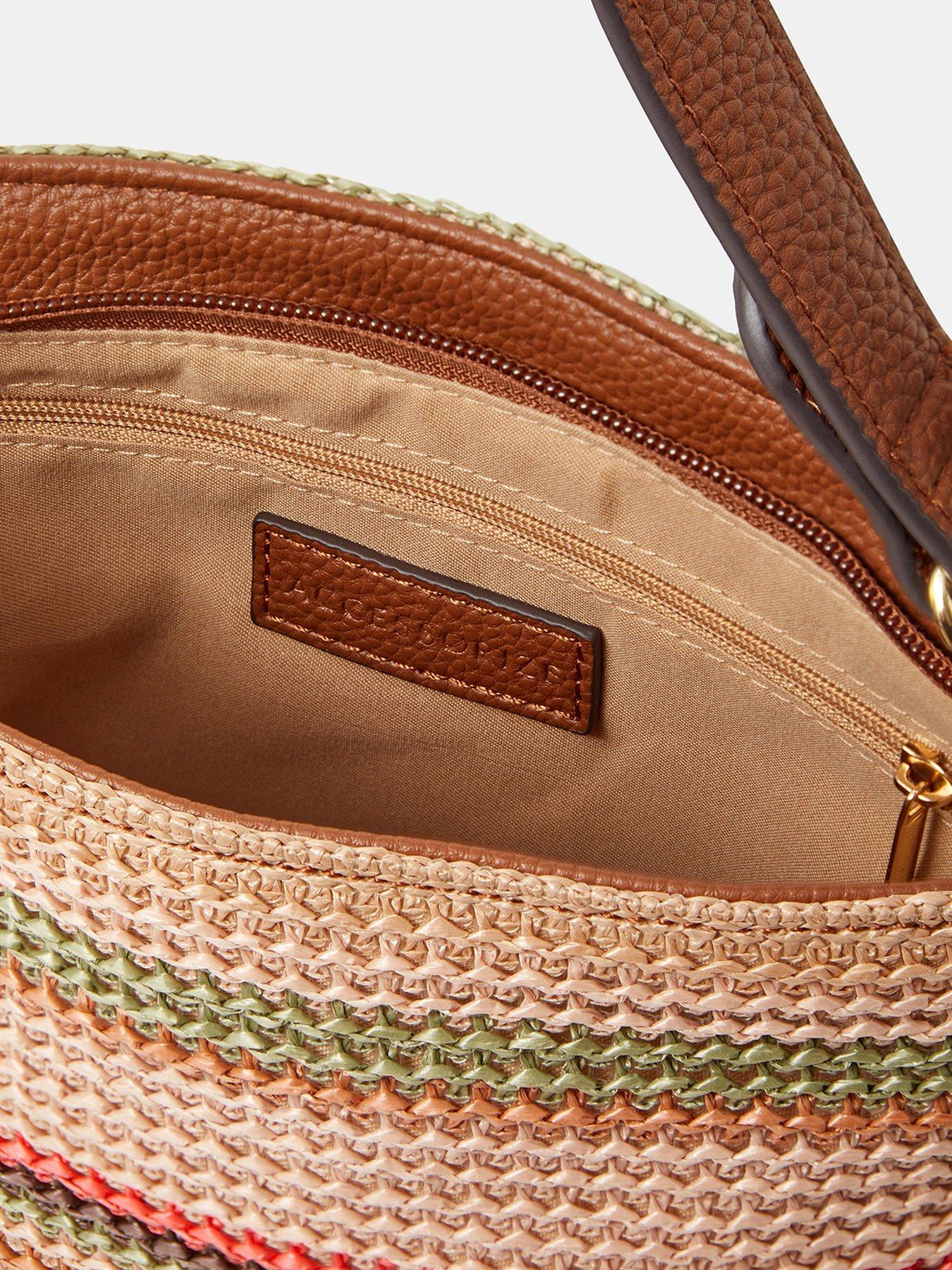 Image 5 of 5 of Accessorize Stripe Raffia Crossbody Bag