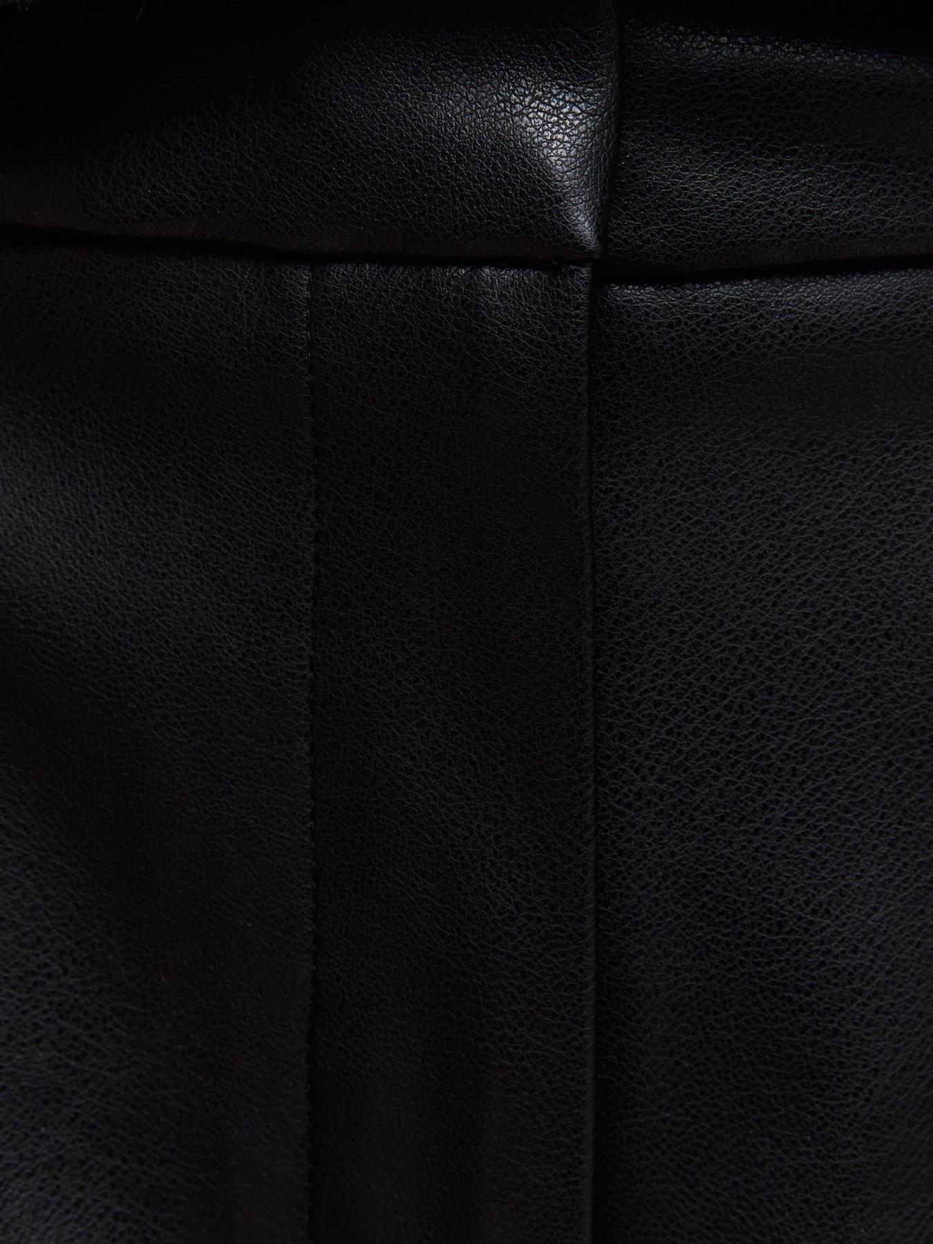 Image 7 of 7 of New Look Women's Faux Leather Tailored Shorts - Black