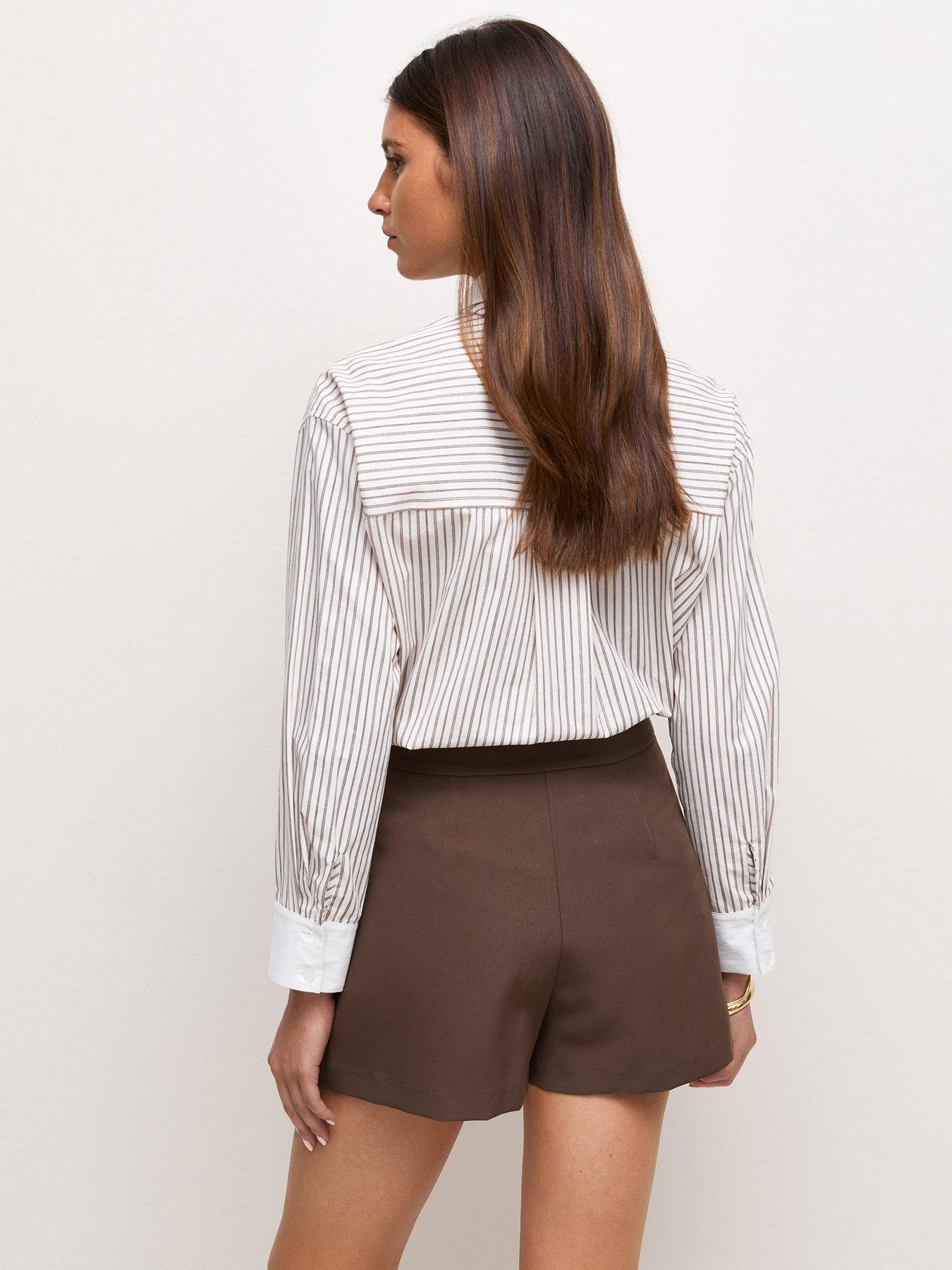Image 2 of 5 of New Look Womens Wrap Front Hardware Mini Skort - Brown