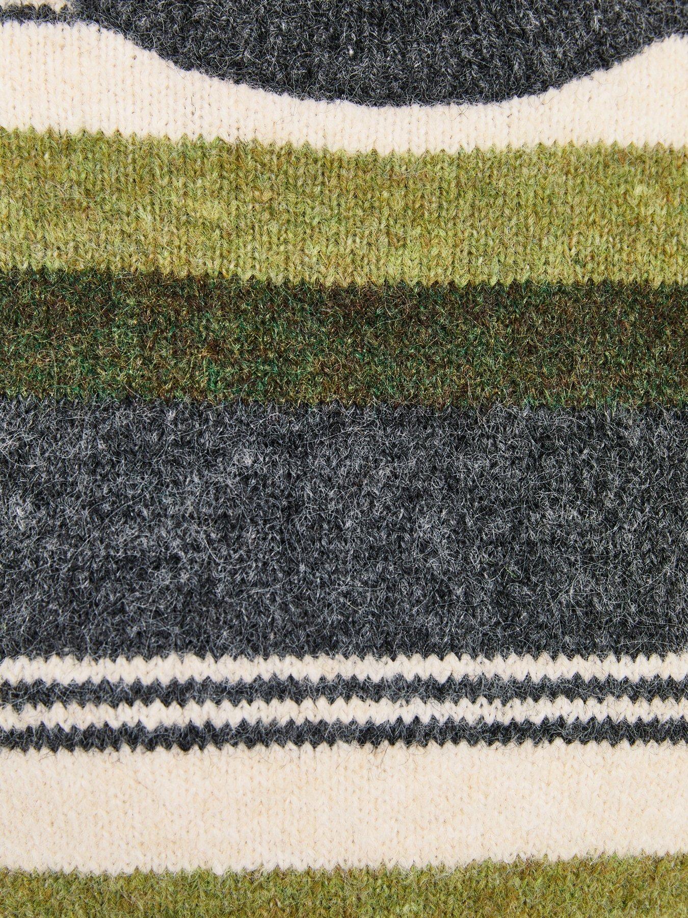 Image 5 of 5 of New Look Striped Crew Neck Knitted Jumper - Green