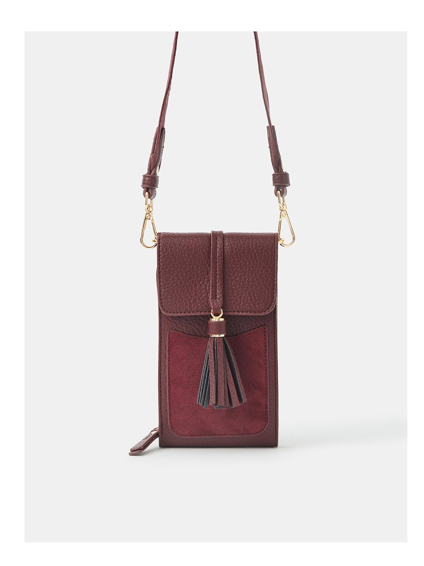 Accessorize Tassel Charm Phone Bag - Red