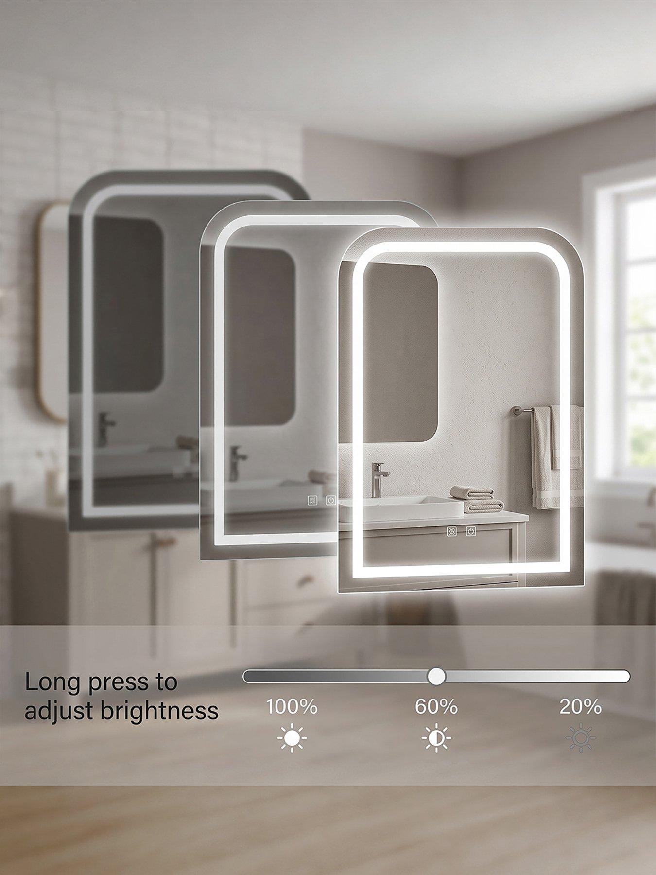 Image 6 of 7 of Living and Home Wall-mounted Led Bathroom Mirror With Demister 60cm X 80cm