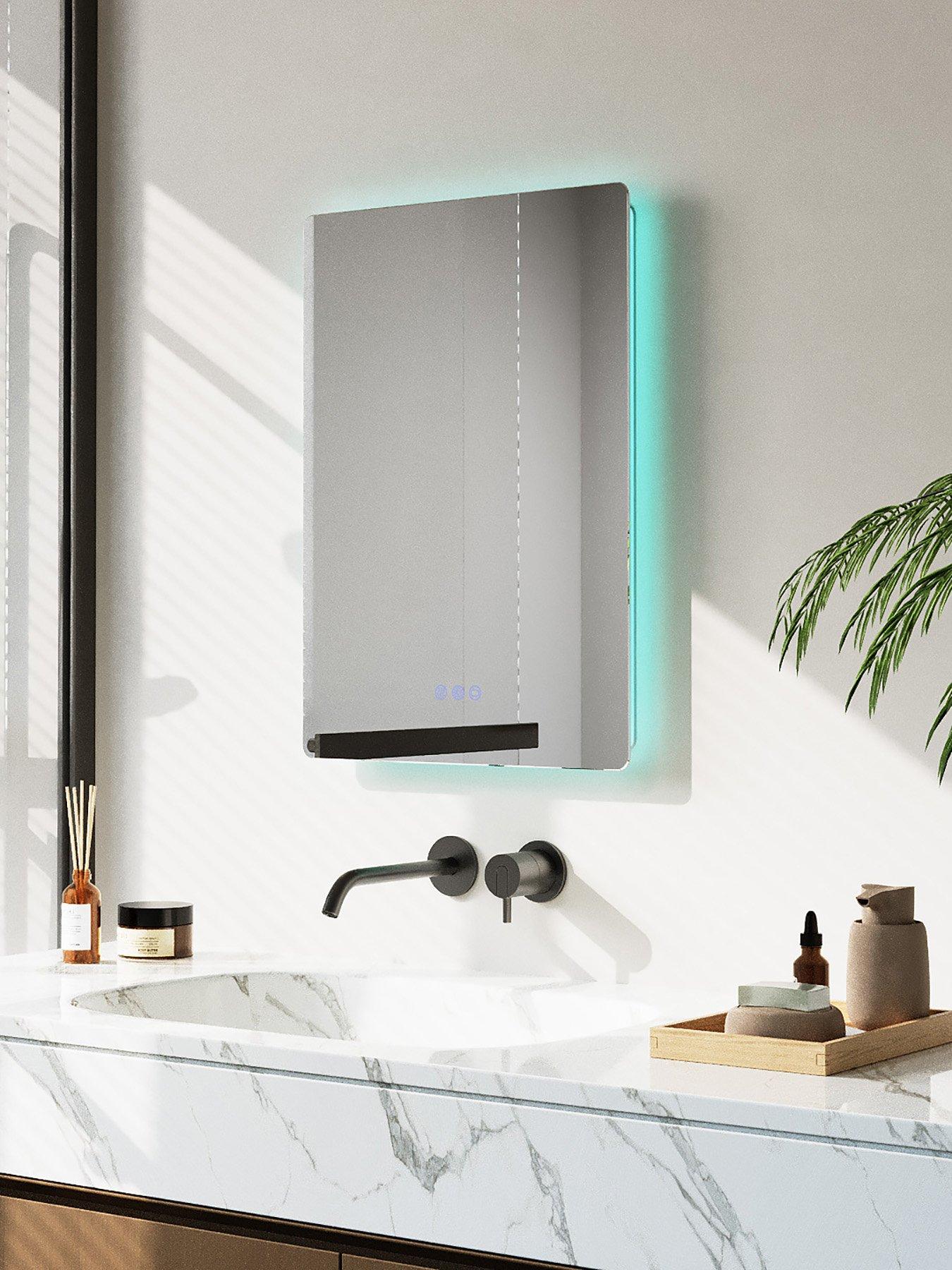 Image 4 of 7 of Living and Home Translucent Type Led Anti-fog Bathroom Mirror 50cm X 70cm