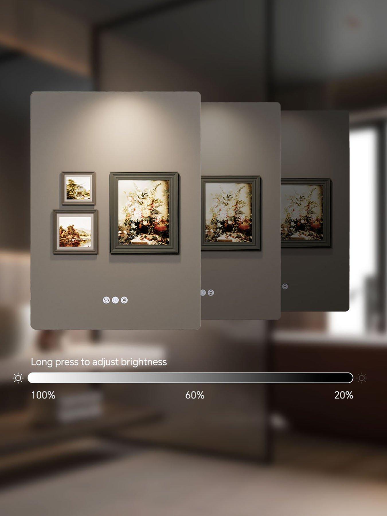 Image 6 of 7 of Living and Home Translucent Type Led Anti-fog Bathroom Mirror 50cm X 70cm