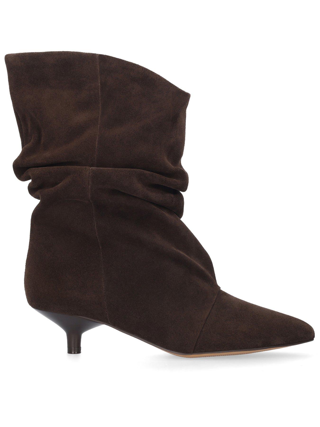 Image 1 of 4 of Bibi Lou Drape Suede Booties 40 - Brown