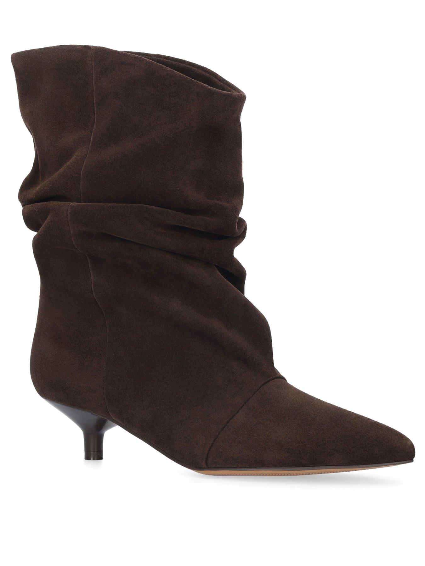 Image 2 of 4 of Bibi Lou Drape Suede Booties 40 - Brown