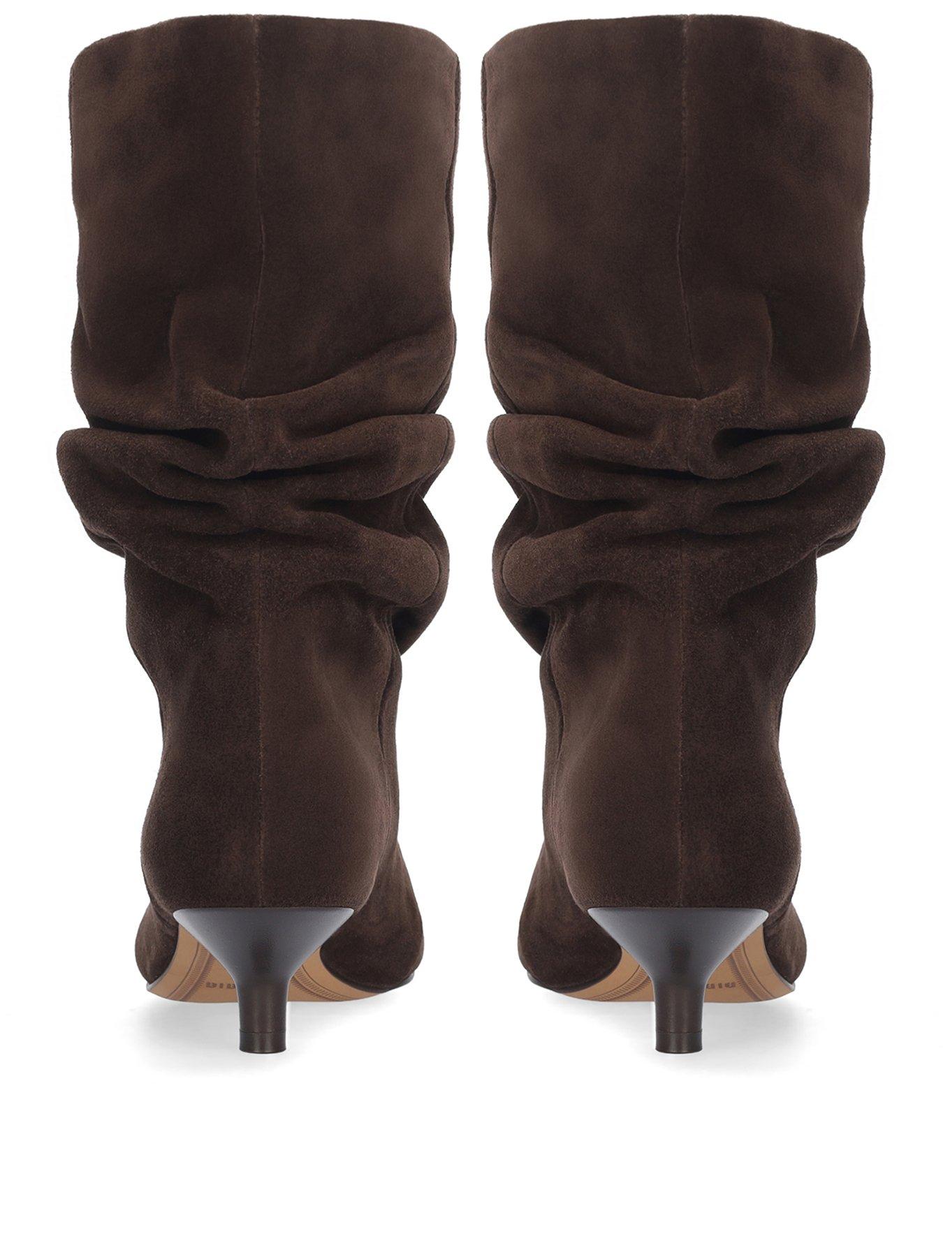 Image 3 of 4 of Bibi Lou Drape Suede Booties 40 - Brown