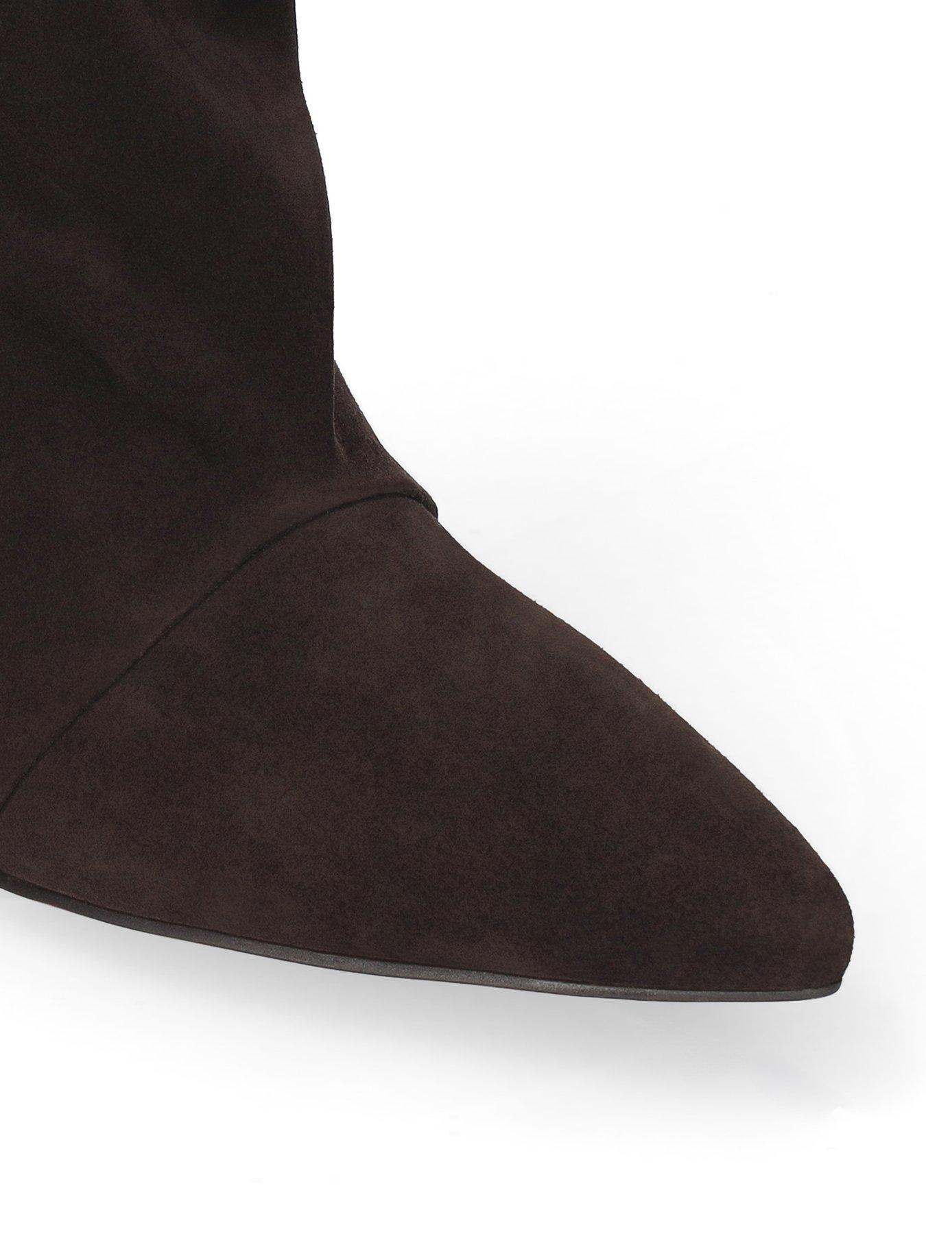 Image 4 of 4 of Bibi Lou Drape Suede Booties 40 - Brown
