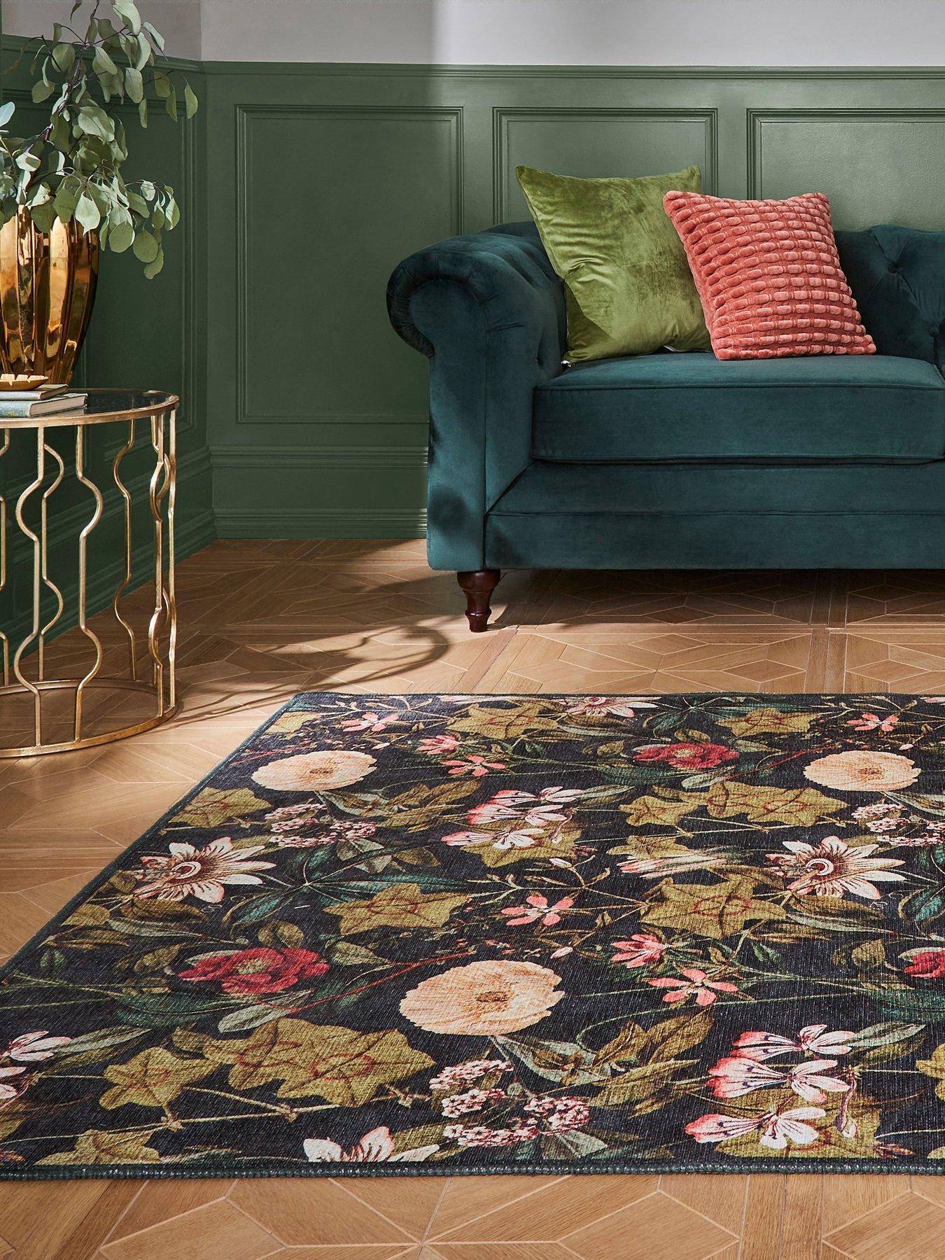 Clarke & Clarke Clarke & Clarke Passiflora Noir Washable - 076 x 150