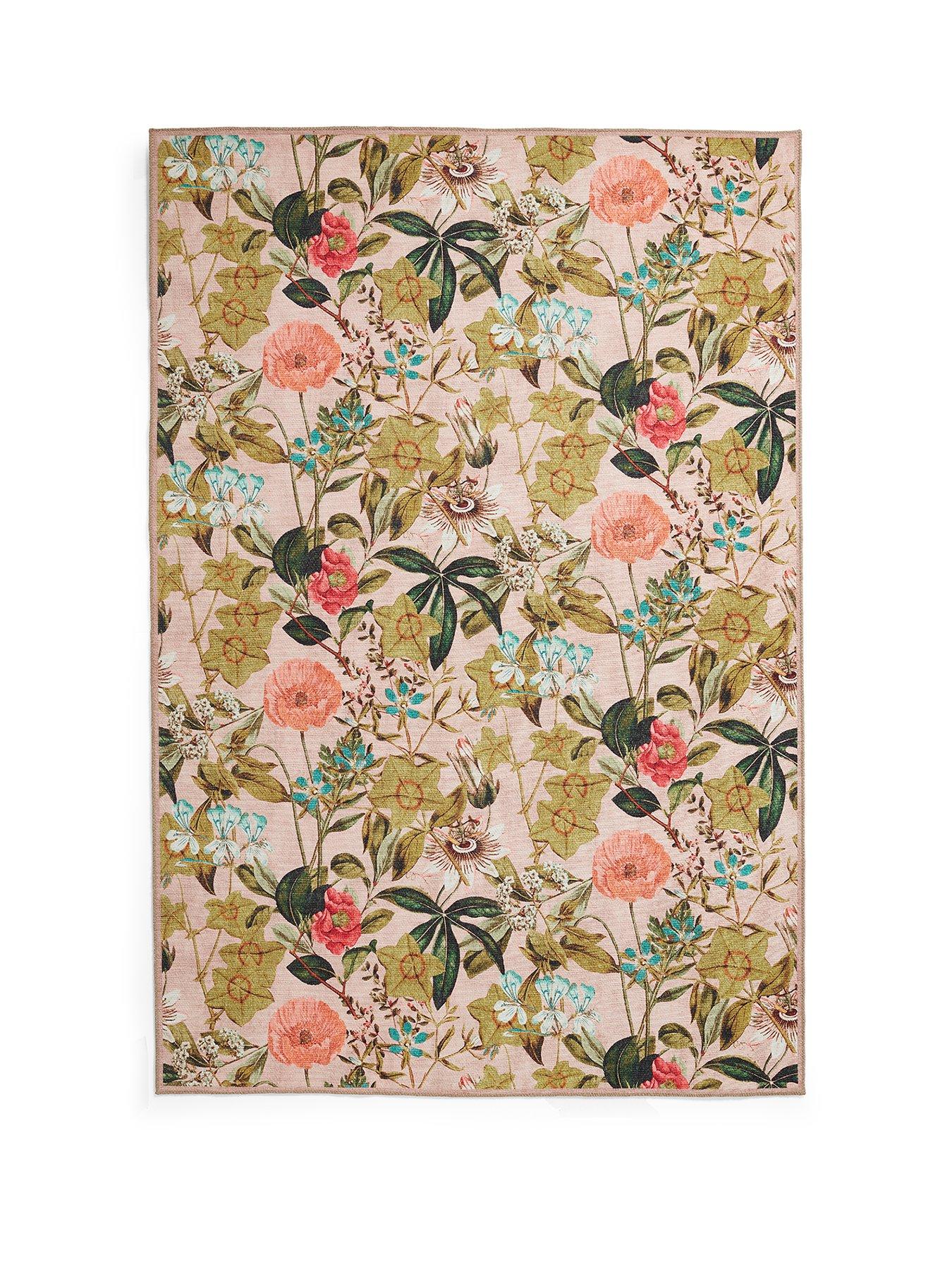 Image 2 of 5 of Clarke & Clarke Clarke & Clarke Passiflora Blush Washable Rug