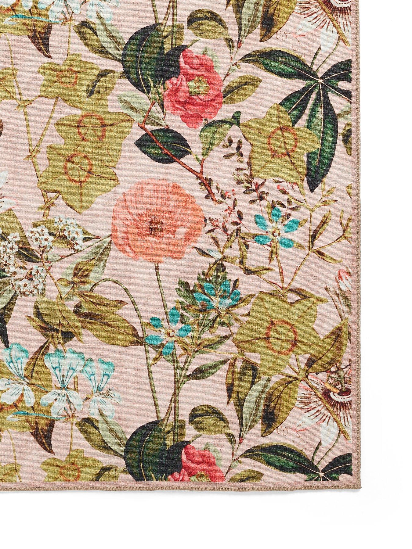 Image 3 of 5 of Clarke & Clarke Clarke & Clarke Passiflora Blush Washable Rug