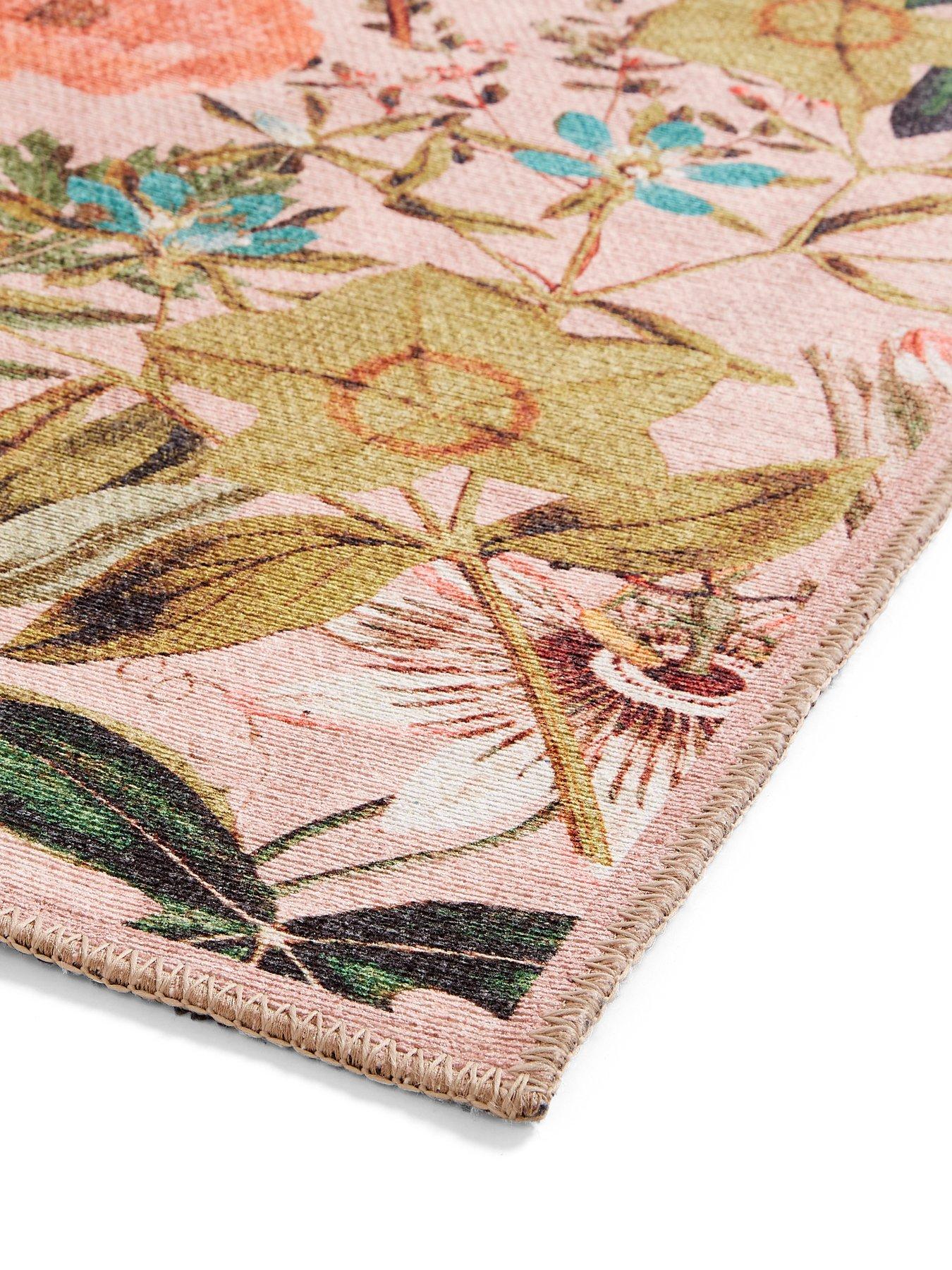 Image 4 of 5 of Clarke & Clarke Clarke & Clarke Passiflora Blush Washable Rug