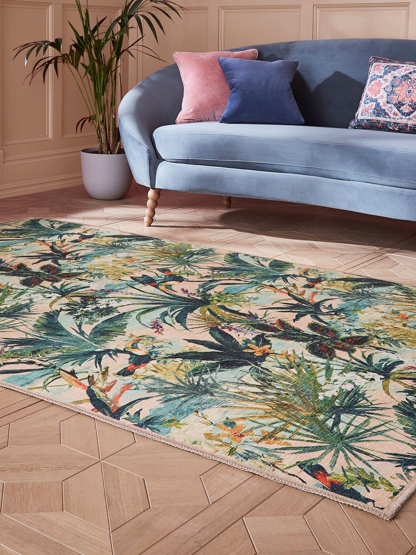 Image 1 of 5 of Clarke & Clarke Clarke & Clarke Toucan Blush Washable Rug
