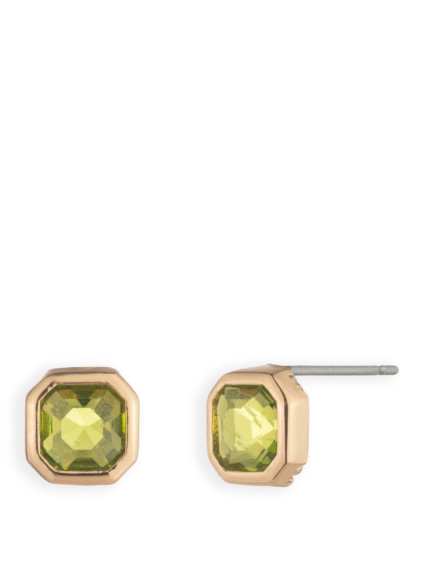 Lauren by Ralph Lauren Lauren Ralph Lauren Gold Tone & Olive Green Stud Earrings