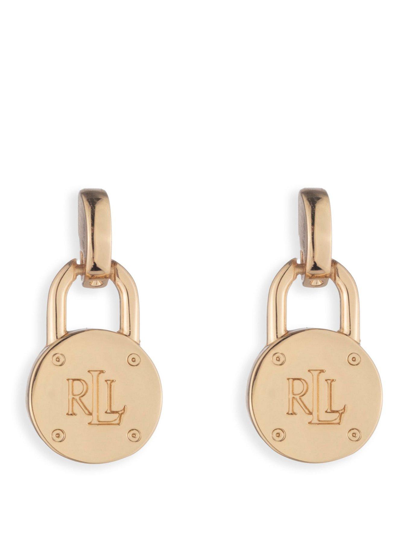 Lauren by Ralph Lauren Lauren Ralph Lauren Signature Gold Logo Padlock Drop Earrings