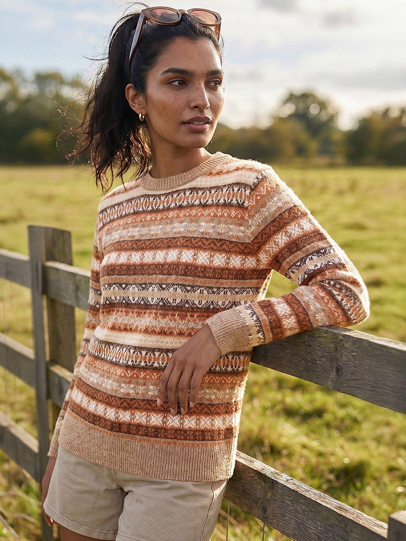 Roman Fairisle Soft Knit Jumper - Rust