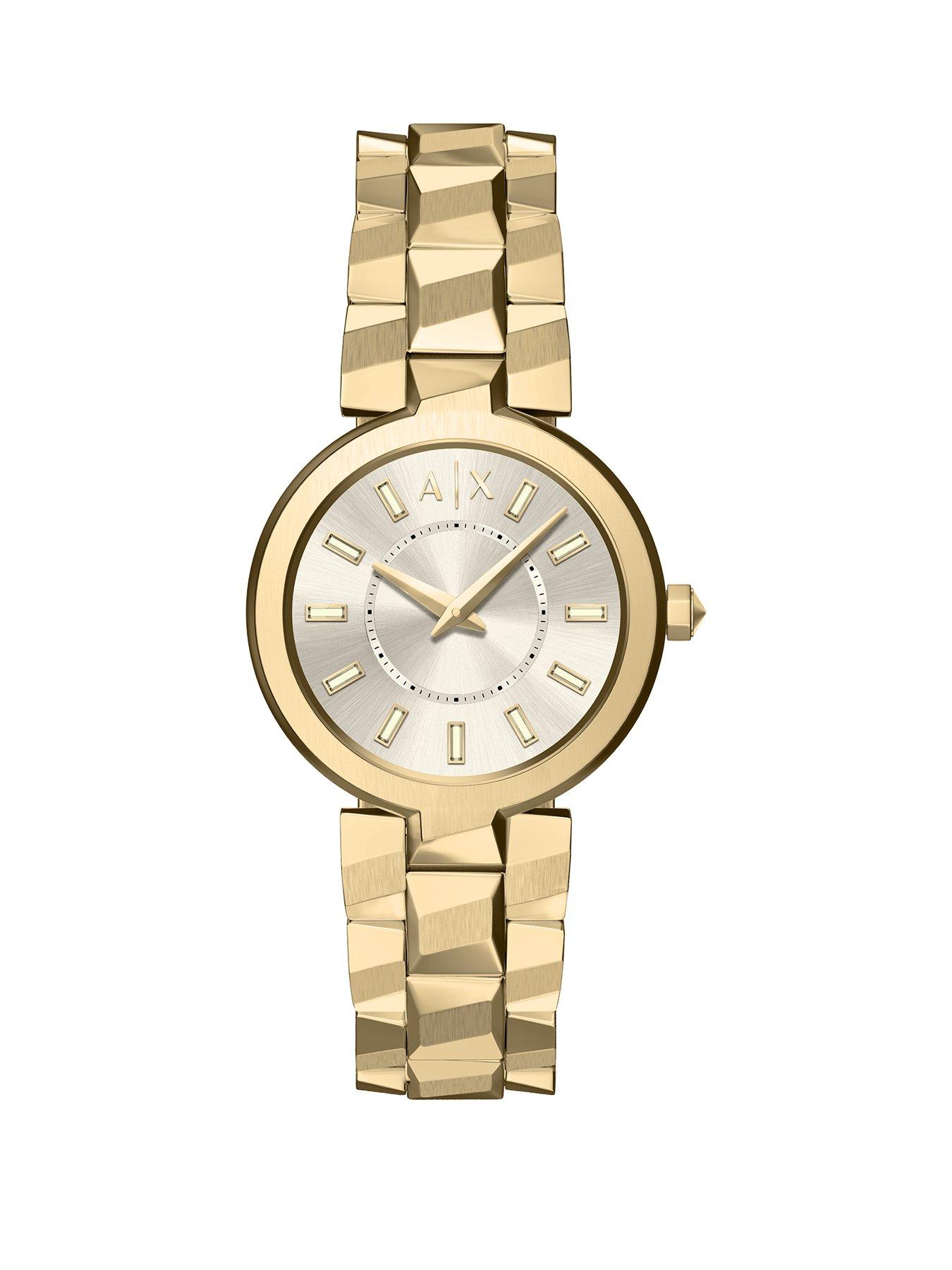 Armani Exchange Women's Audora Two-Hand Gold-Tone Stainless Steel Watch, AX4409