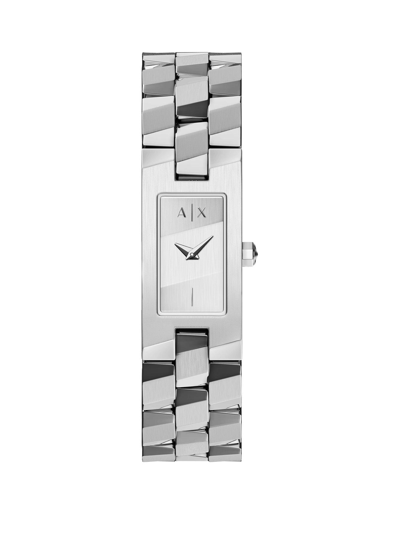 Armani Exchange Two-Hand Silver Bangle Watch