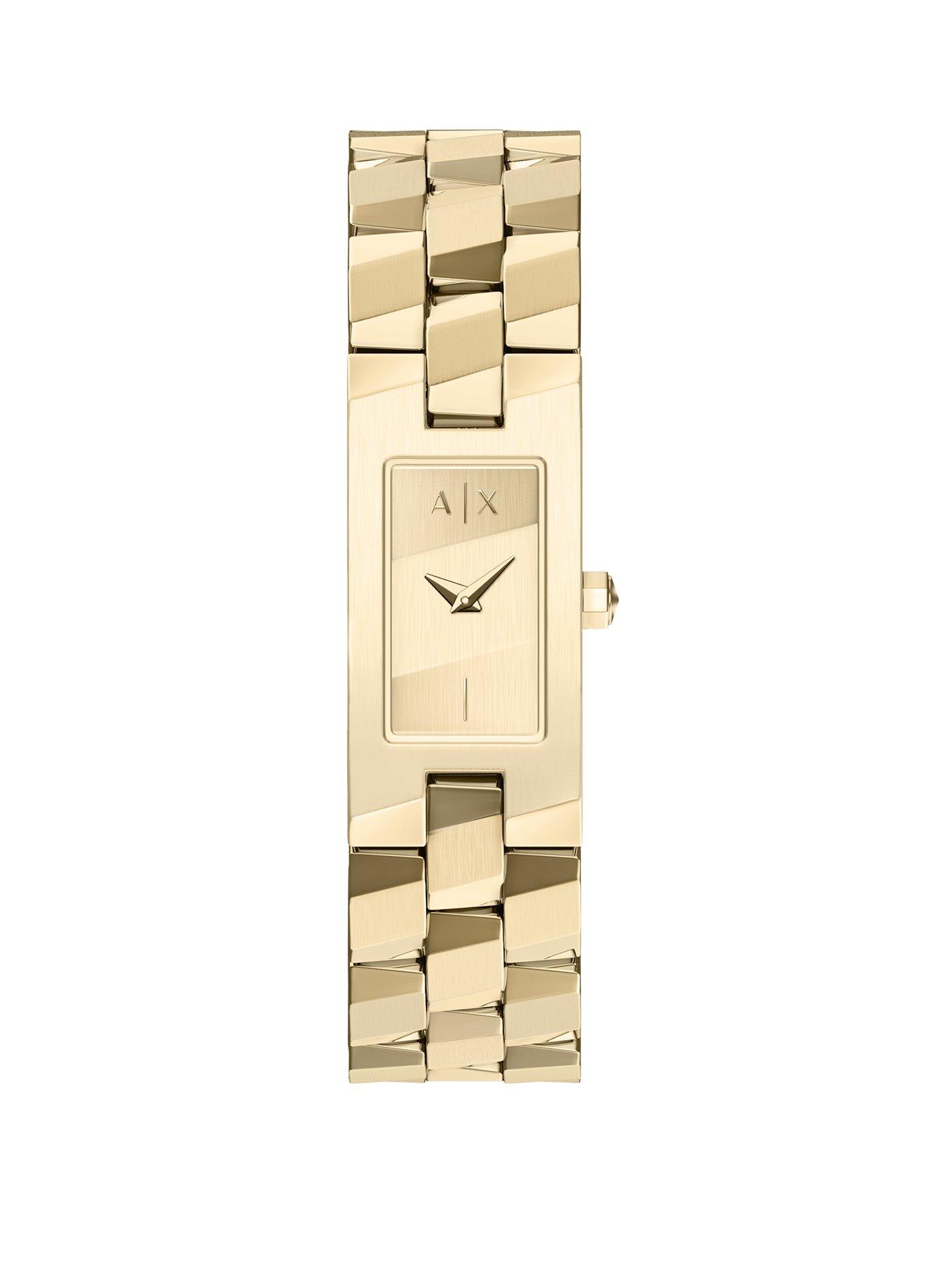 Armani Exchange Women's Two-Hand Gold-Tone Stainless Steel Watch, AX4701