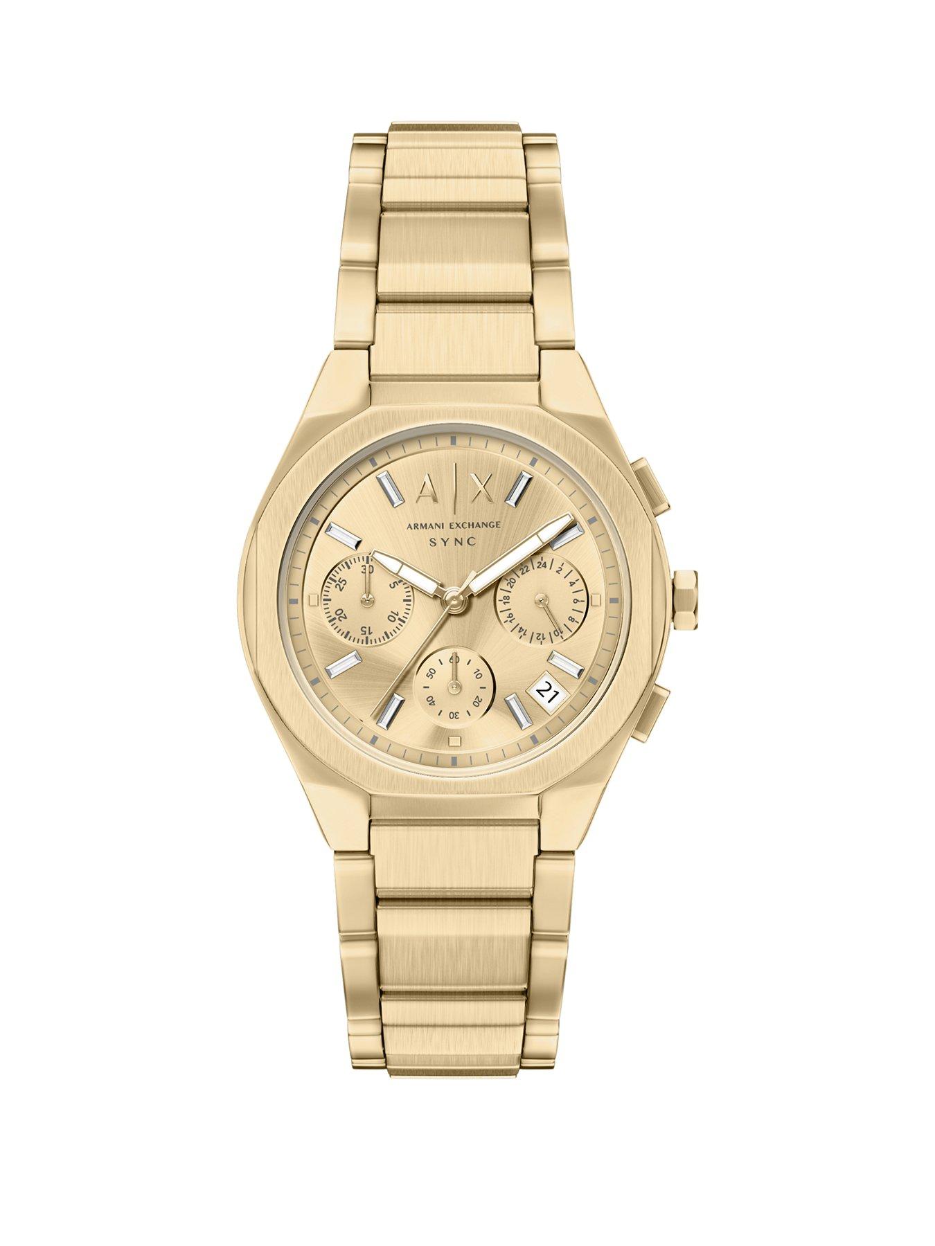Armani Exchange Sync Chronograph Gold-Tone Watch