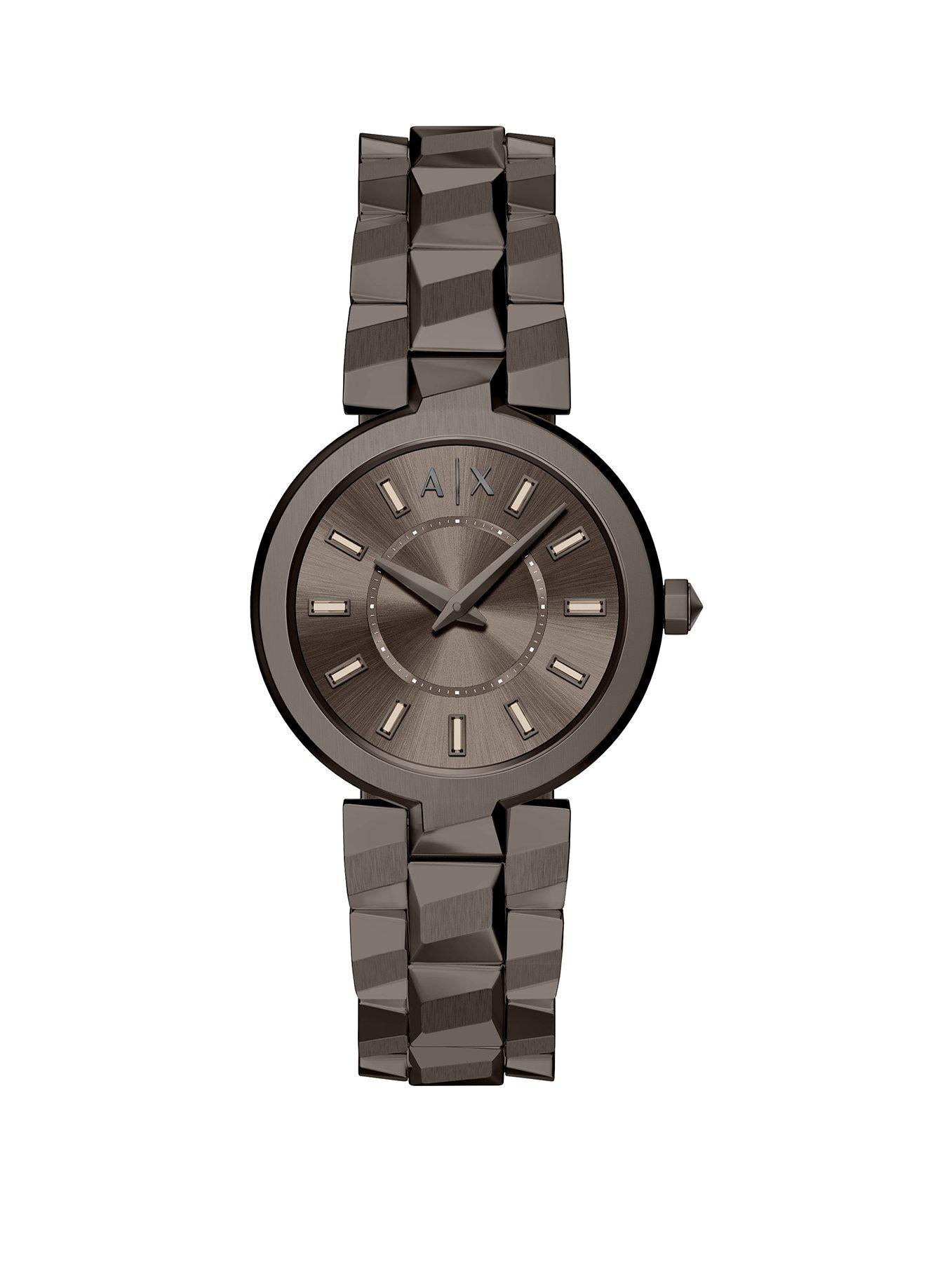 Armani Exchange Audora Two-Hand Brown Stainless Steel Watch
