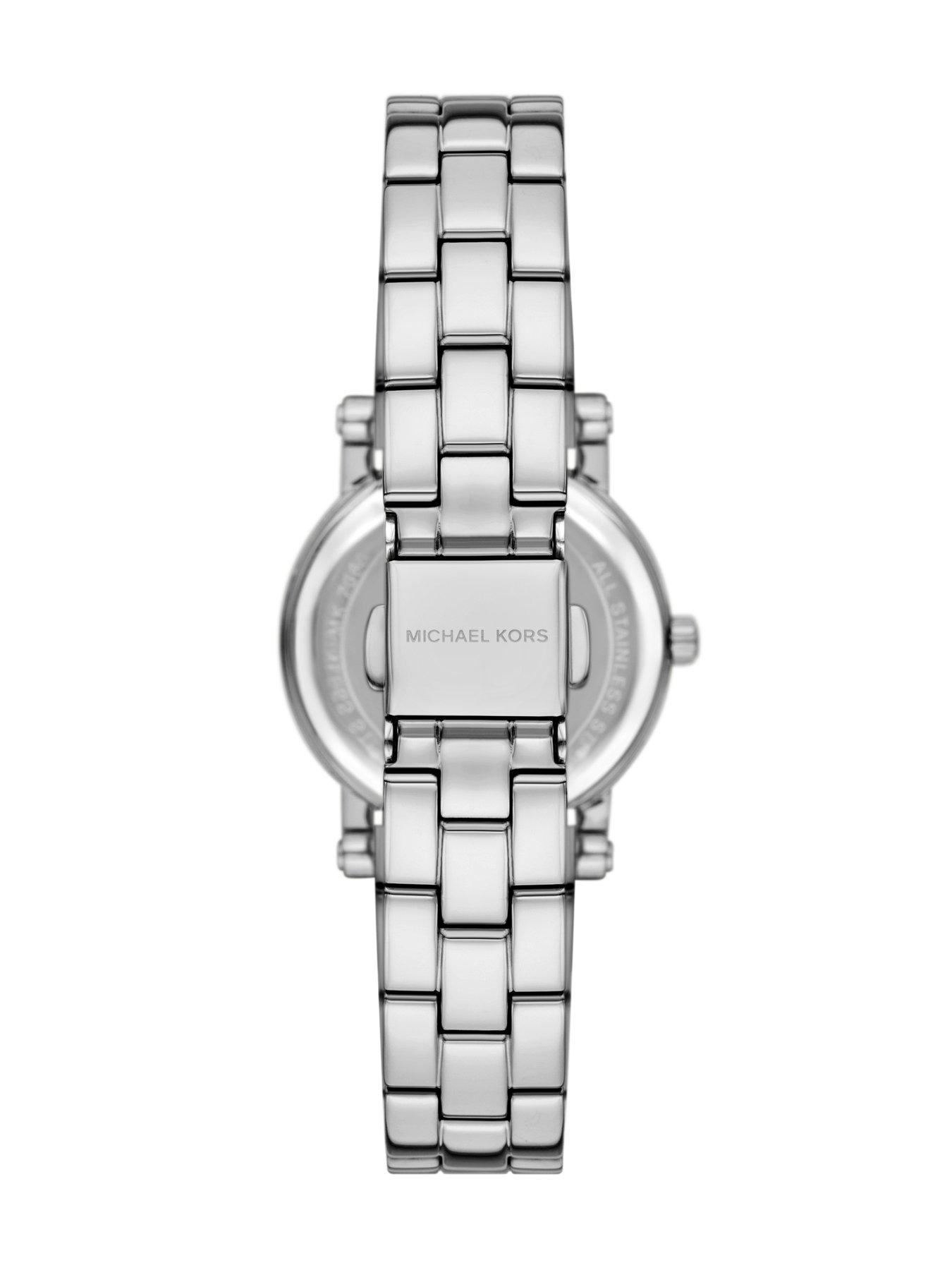 Image 2 of 5 of Michael Kors Corey Silver Pink Dial Three-Hand Watch