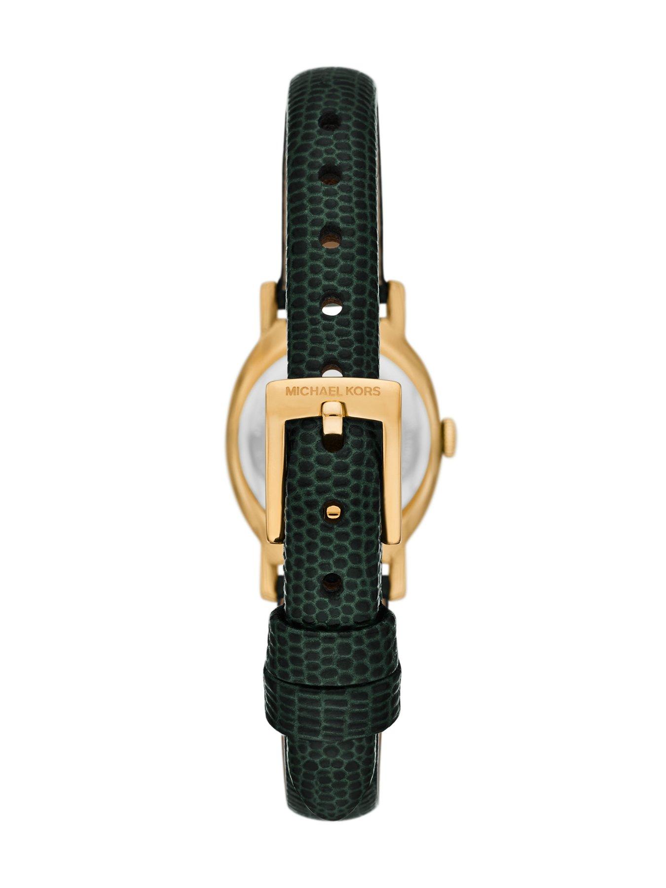 Image 2 of 5 of Michael Kors Maude Three-Hand Green Leather Watch
