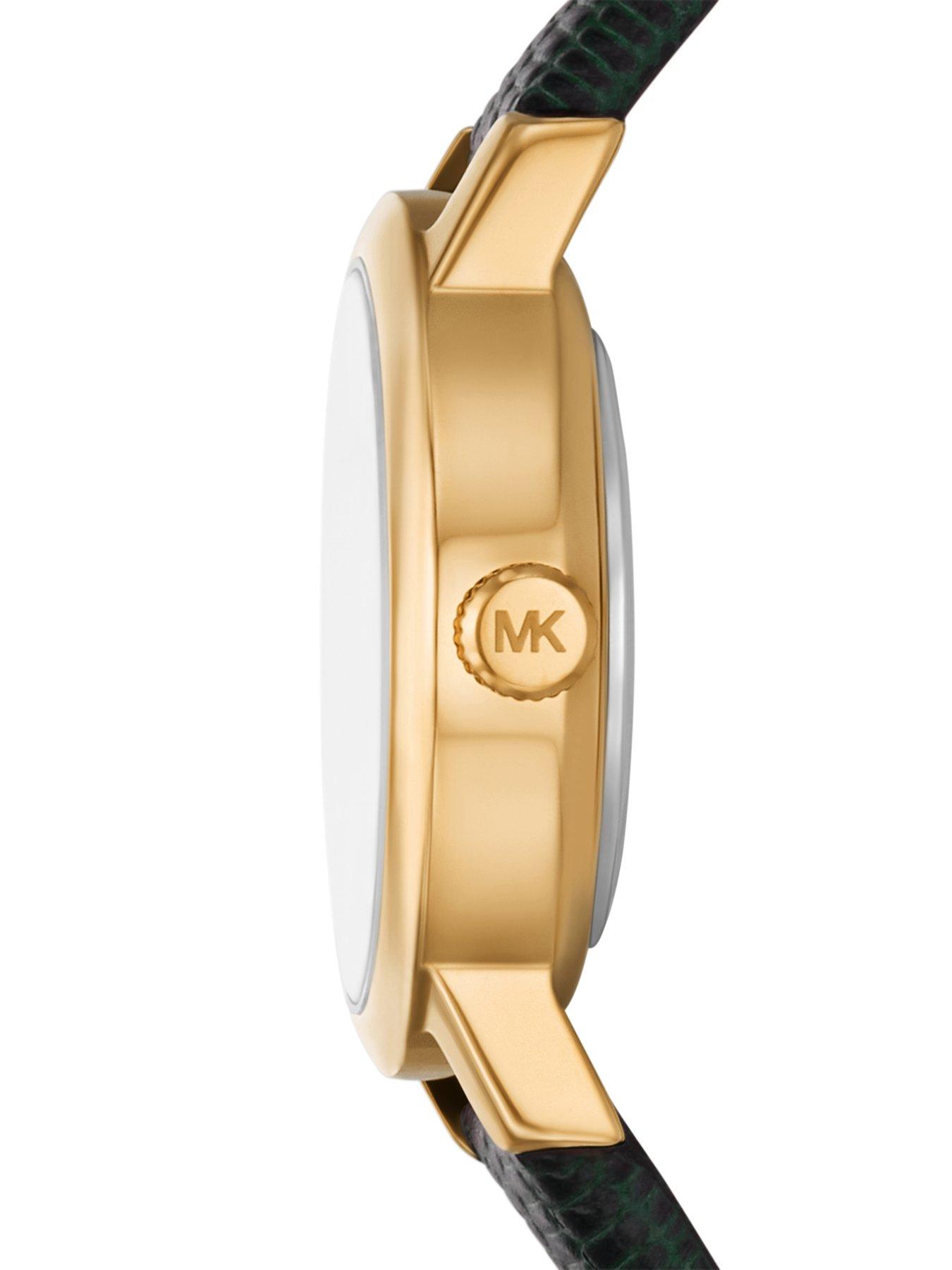 Image 4 of 5 of Michael Kors Maude Three-Hand Green Leather Watch