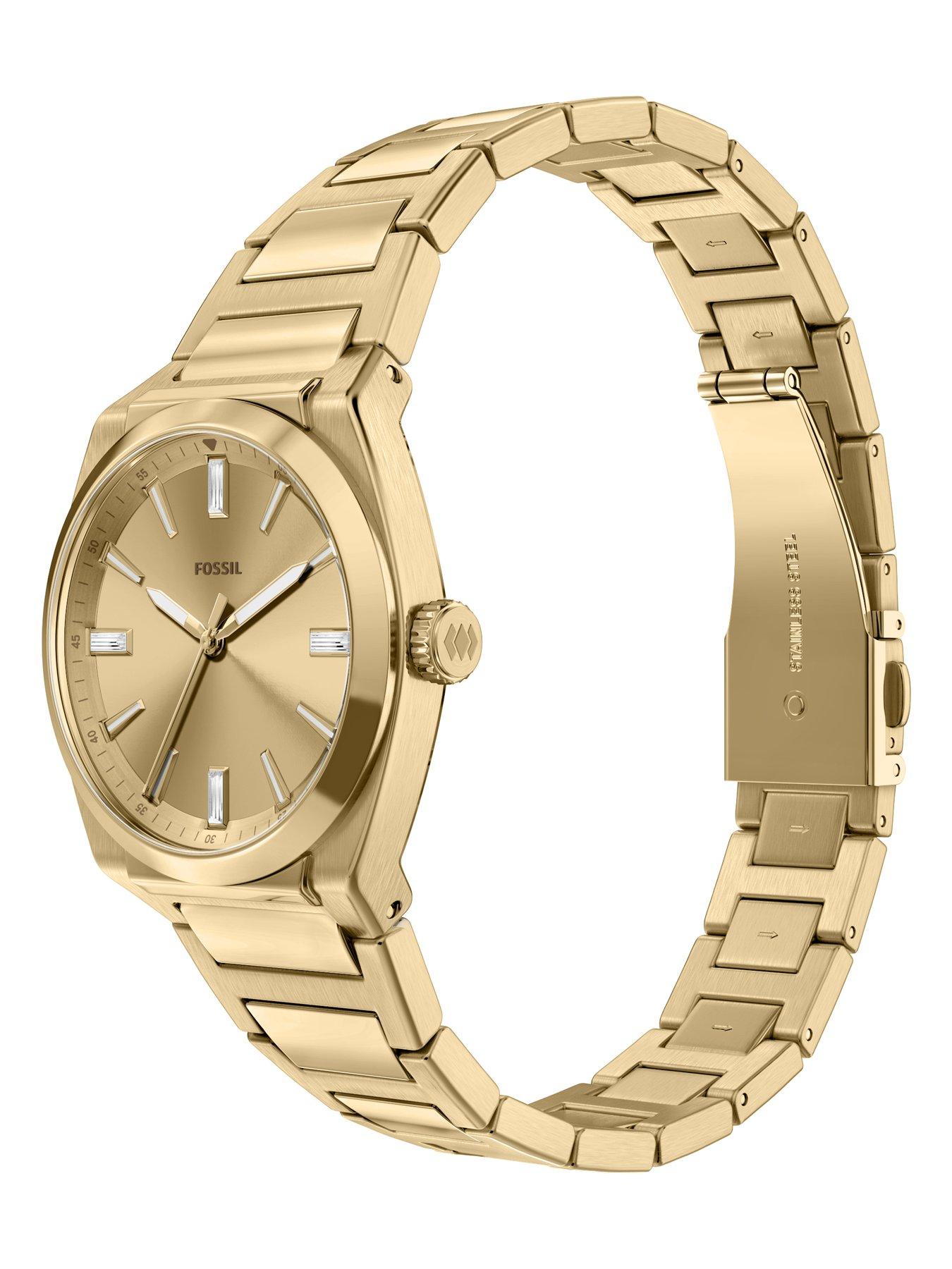 Image 7 of 7 of Fossil Everett Three-Hand Gold-Tone Stainless Steel Watch