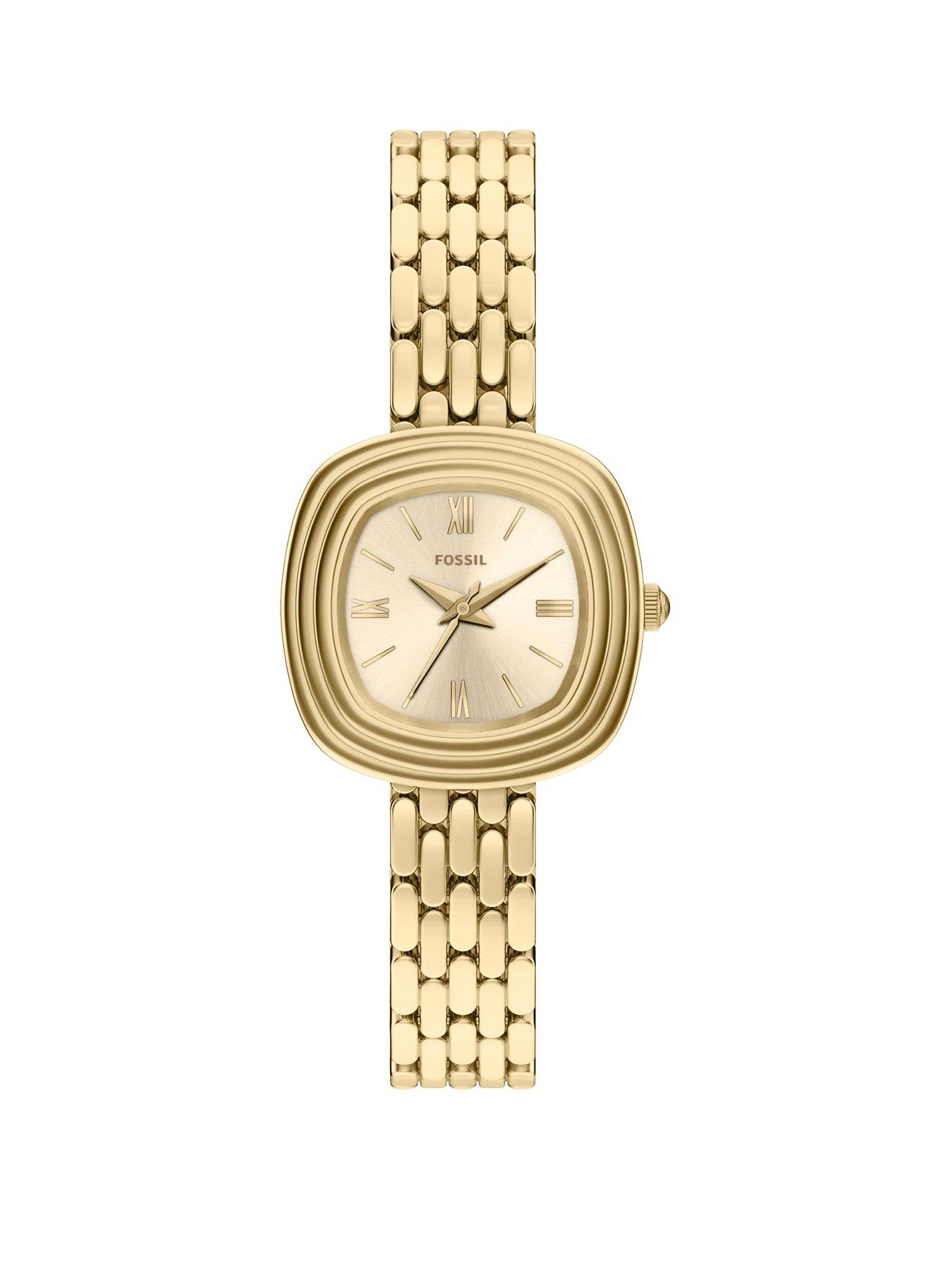 Fossil Fossil Women's Genevive Three-Hand Gold-Tone Stainless Steel Watch, ES5506