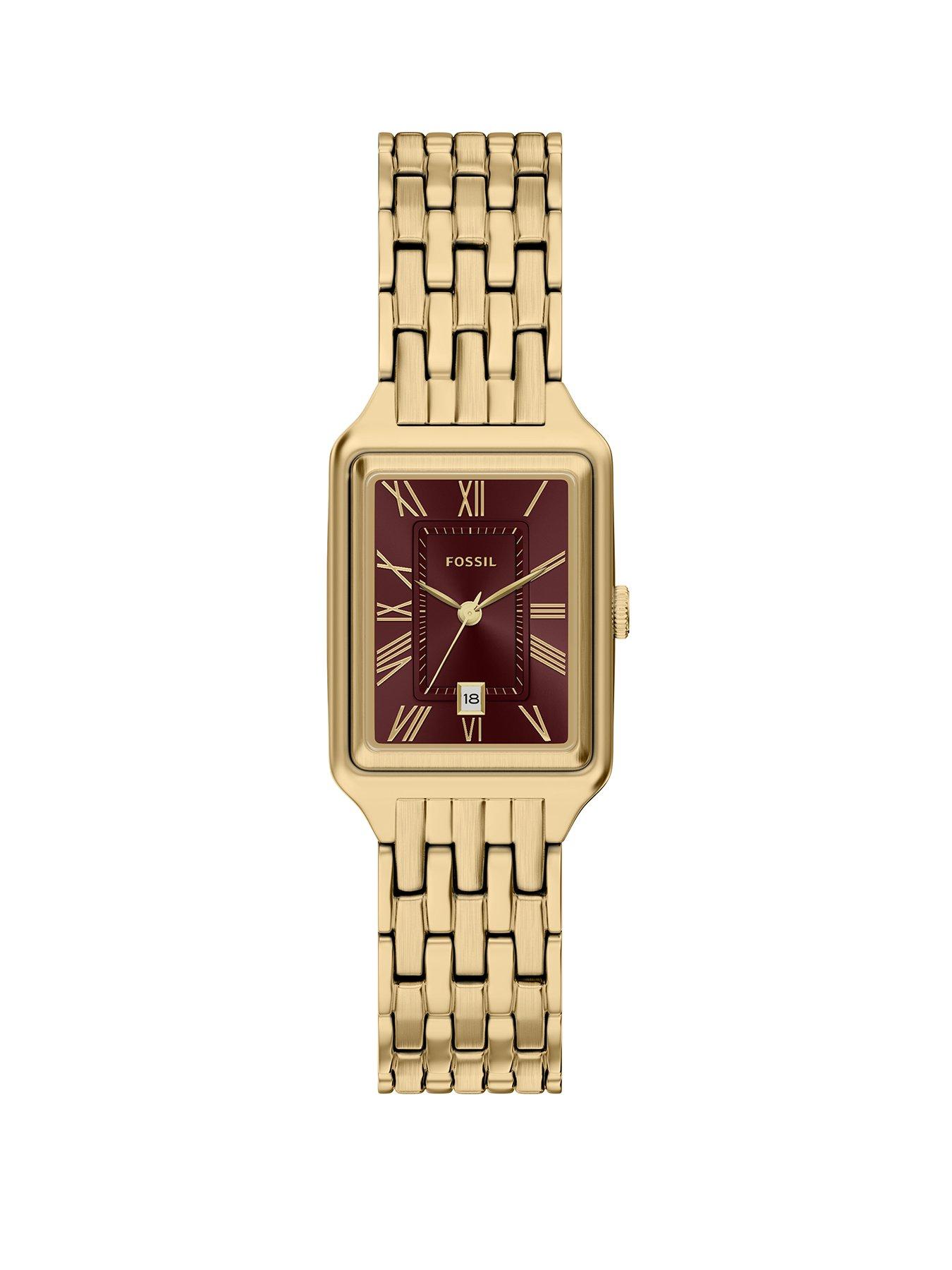 Image 1 of 7 of Fossil Raquel Three-Hand Date Gold-Tone Stainless Steel Watch