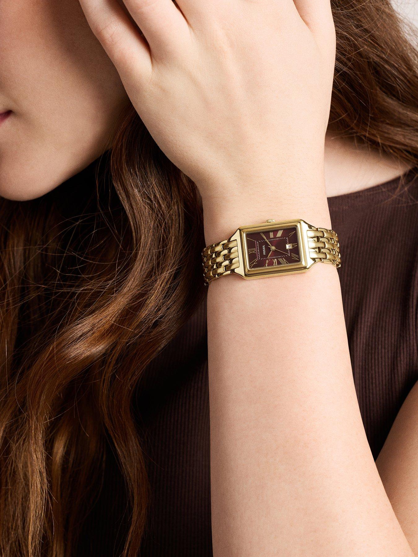 Image 7 of 7 of Fossil Raquel Three-Hand Date Gold-Tone Stainless Steel Watch