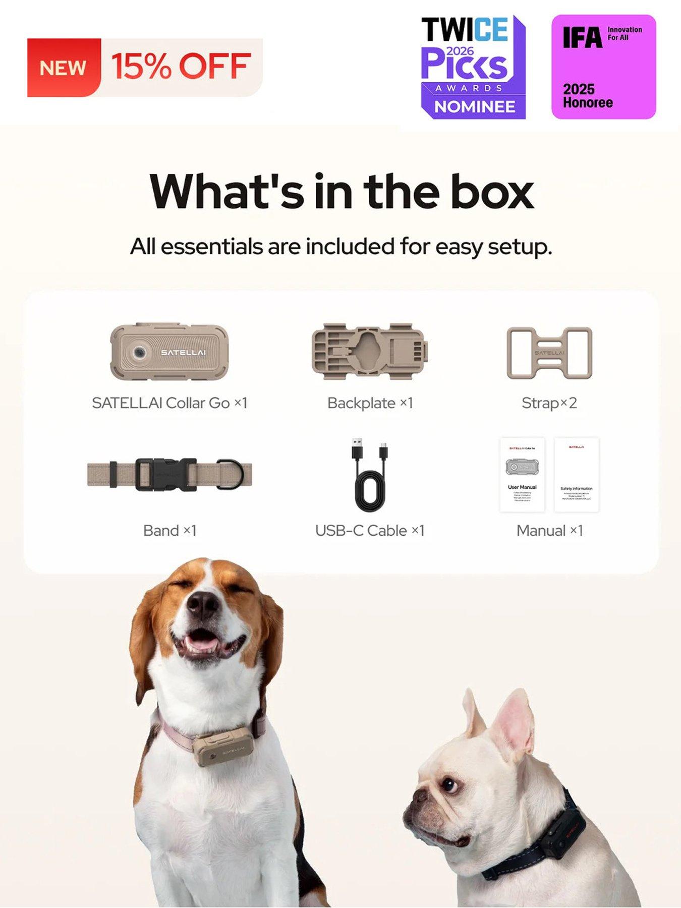 Image 3 of 4 of Stellai SATELLAI Collar Go Smart GPS Dog Collar with Live Tracking & Health Monitoring