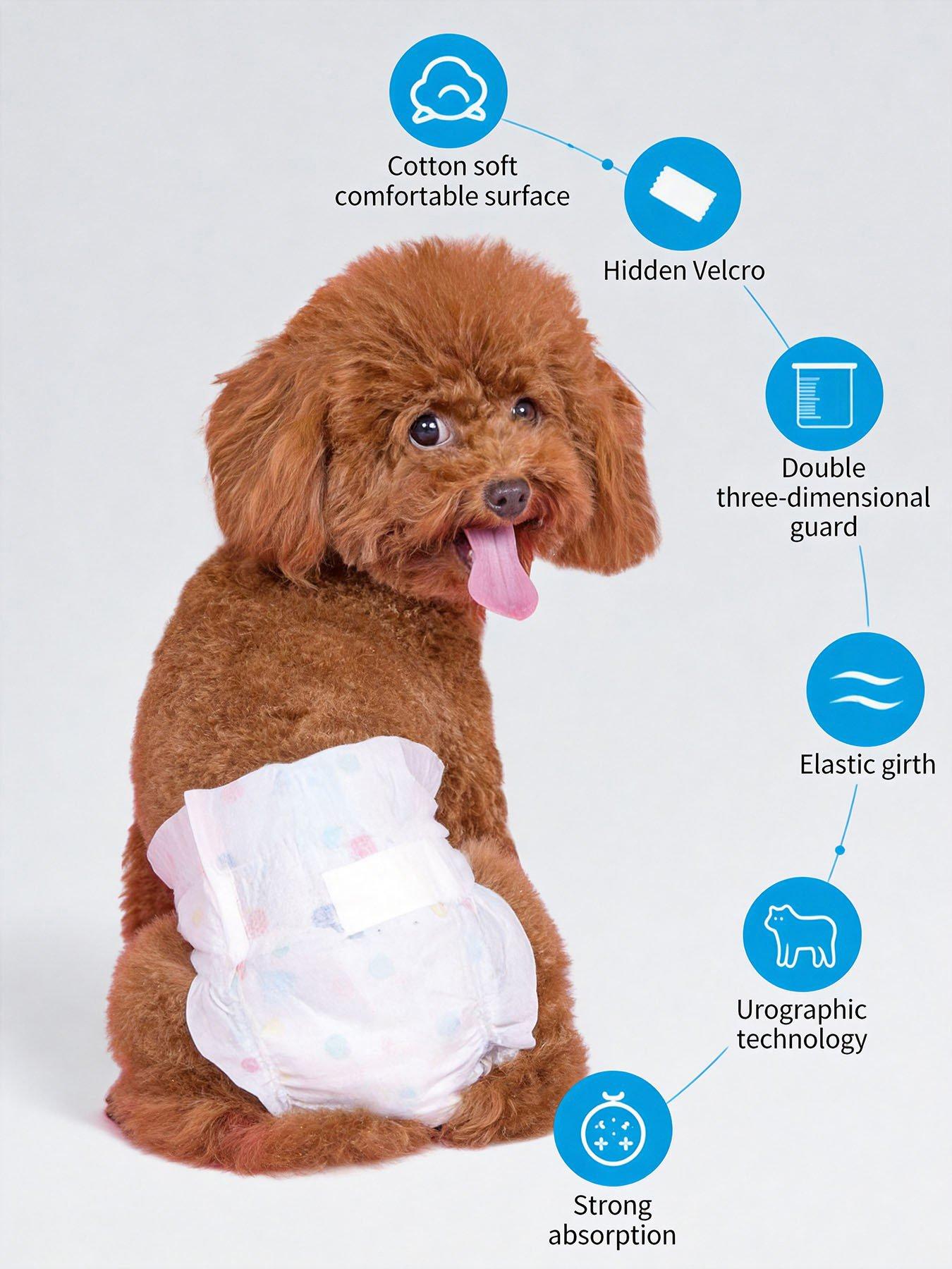 Image 3 of 7 of Living and Home 30Pcs All-absorb Disposable Female Dog Diapers XS